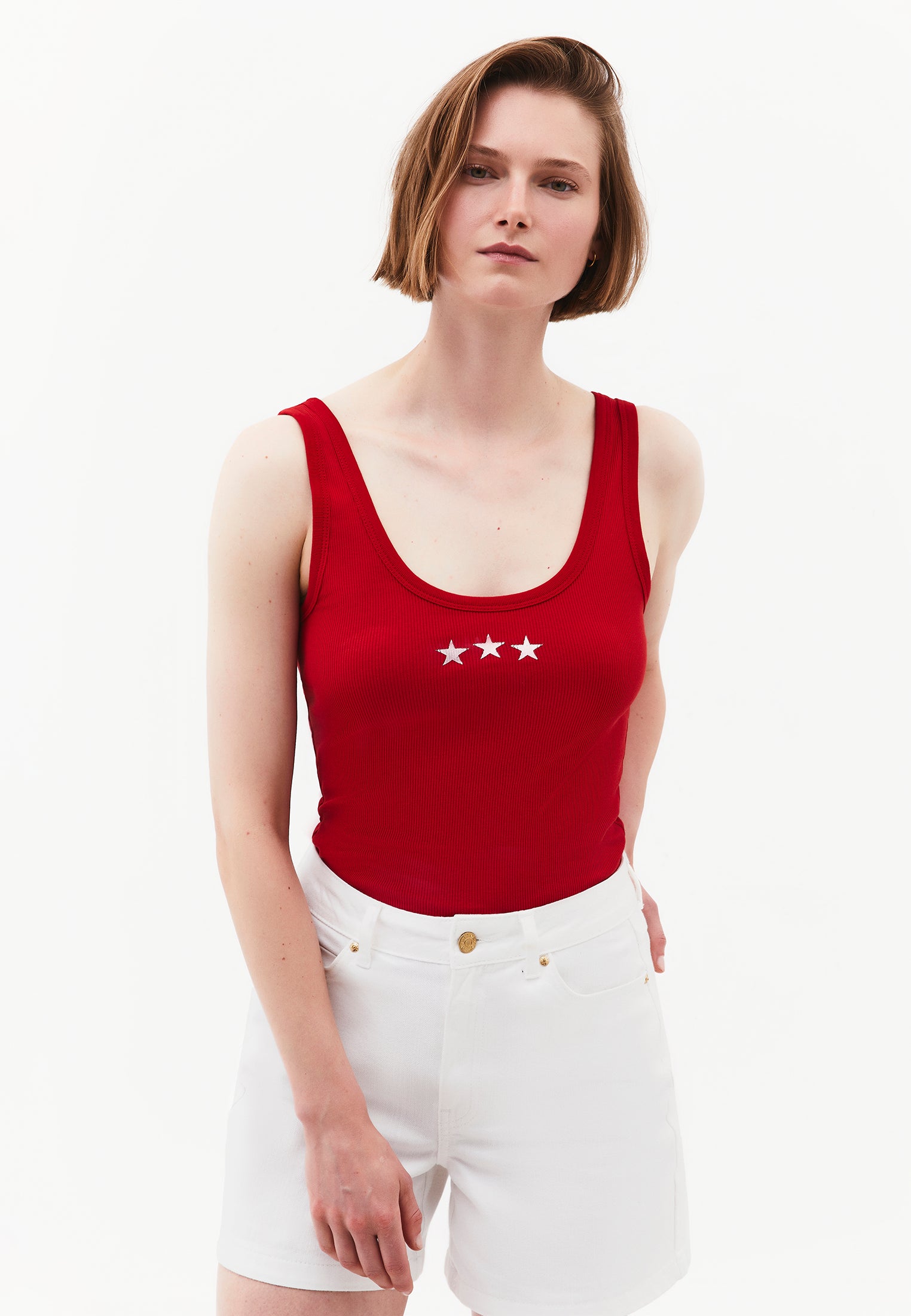 Printed Tank Top with U Neckline - SAMBA