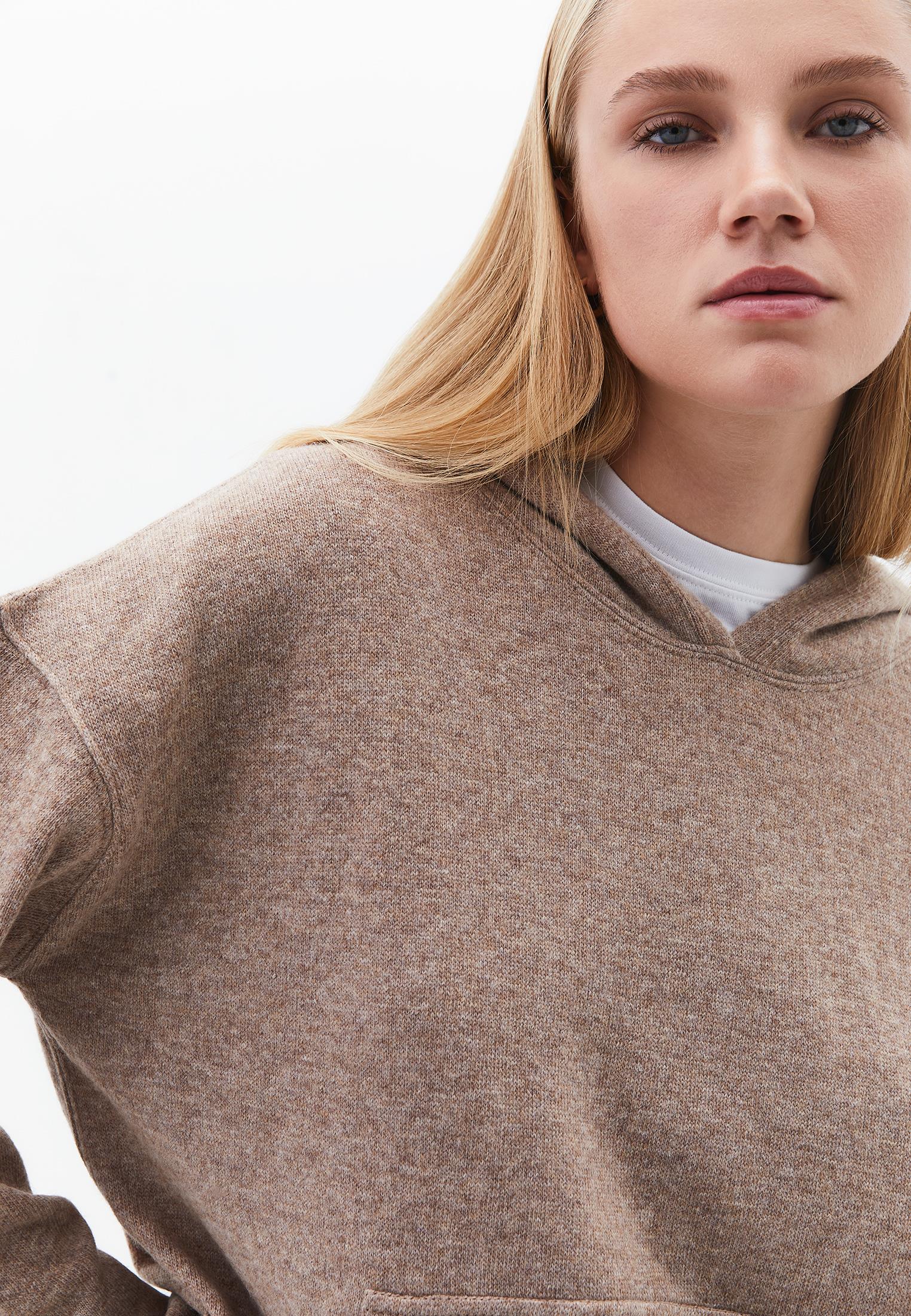 Hooded Long Sleeve Comfortable Sweater - SAVANNAH TAN MELANGE