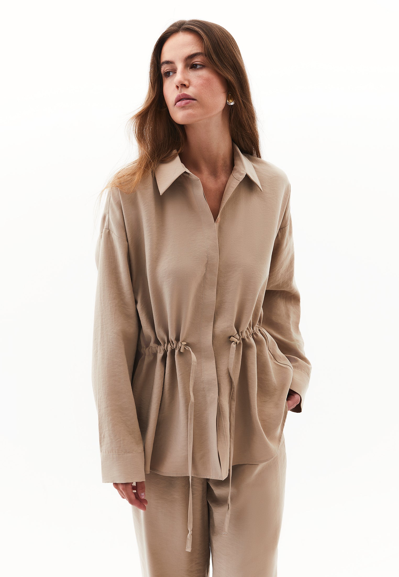 Oversize Tunic Shirt - SAVANNAH TAN