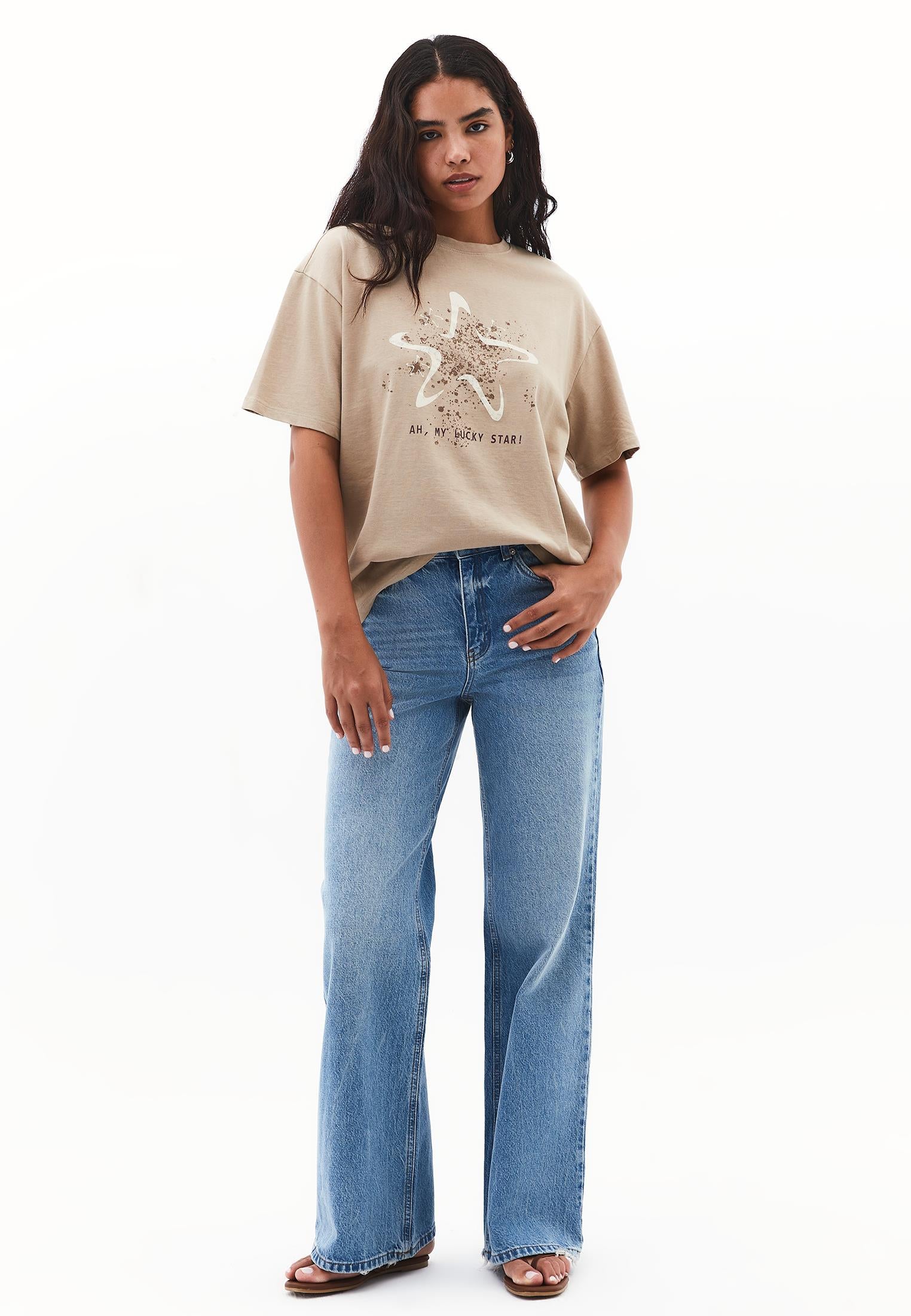 Oversize Printed T-Shirt - SAVANNAH TAN