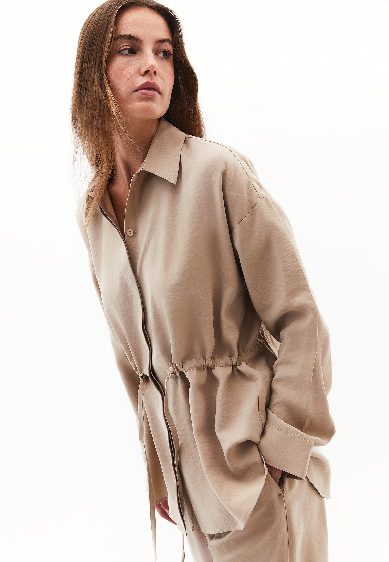 Oversize Tunic Shirt - SAVANNAH TAN