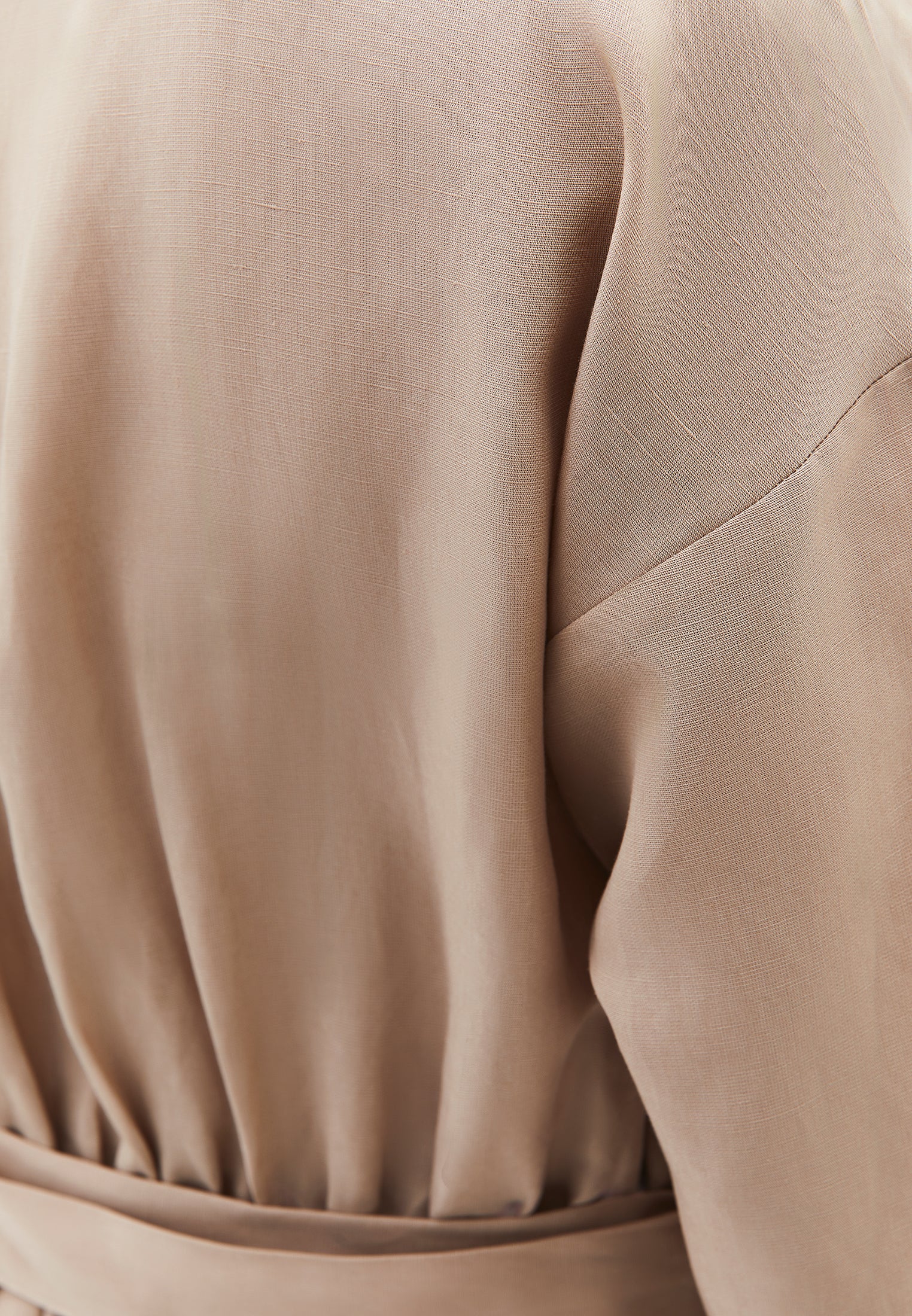 Long Dress With Belt Detail - SAVANNAH TAN