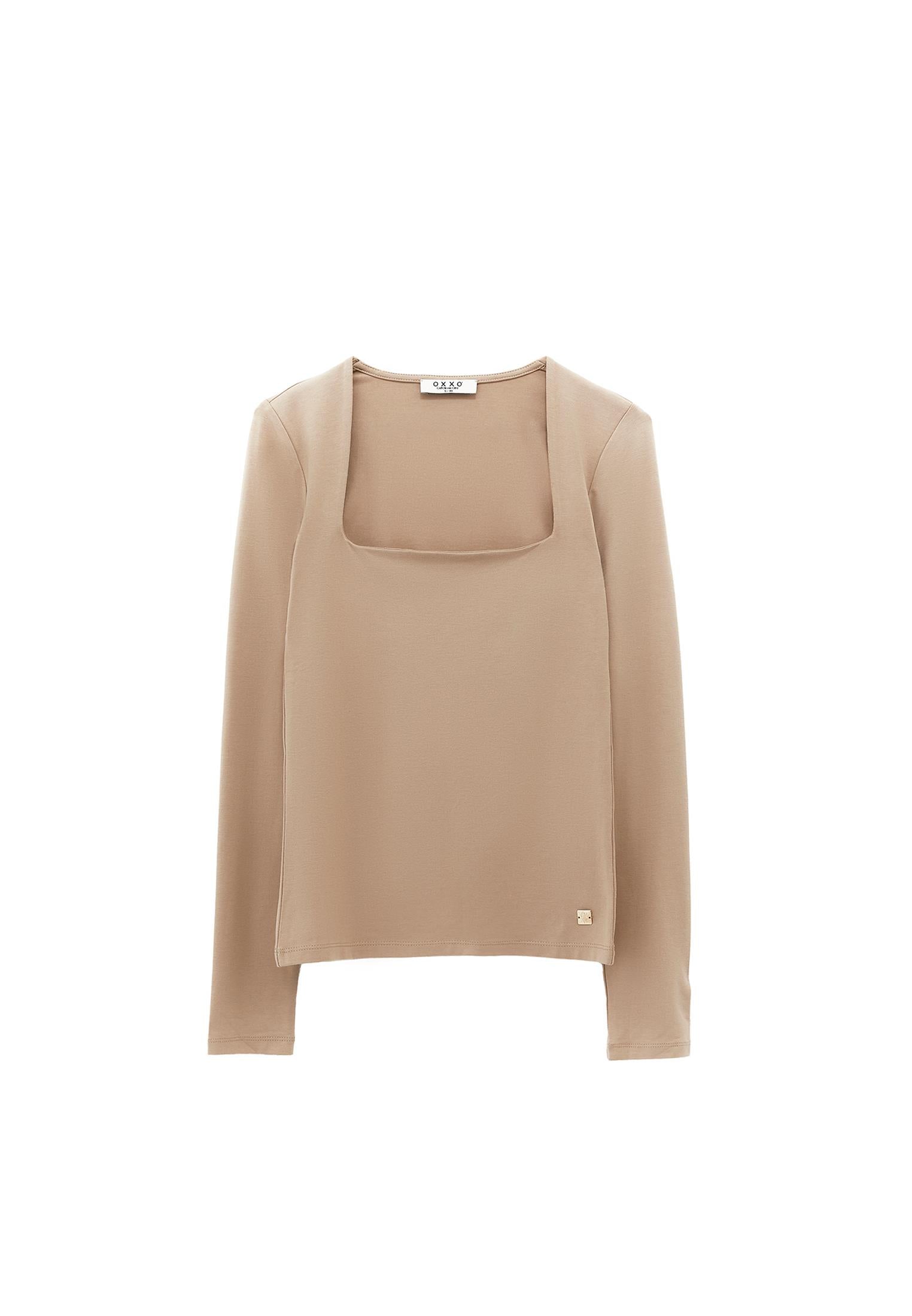 Square Neck T-Shirt - SAVANNAH TAN