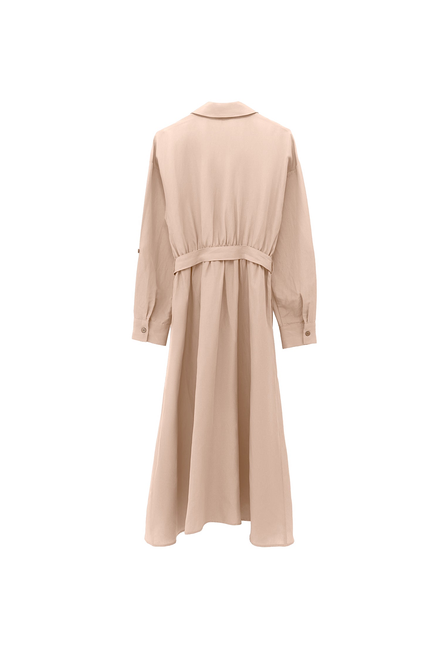 Long Dress With Belt Detail - SAVANNAH TAN