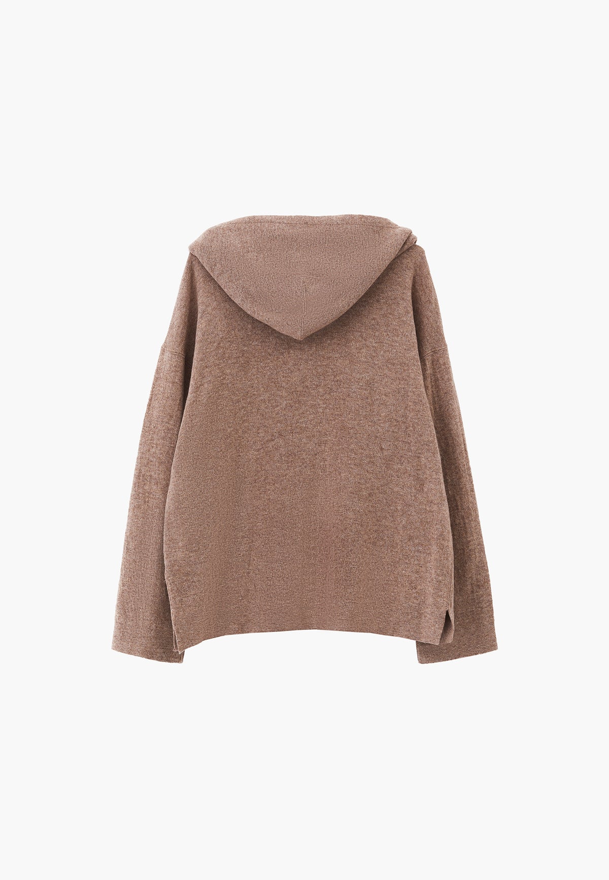 Hooded Long Sleeve Knit Sweatshirt - SAVANNAH TAN