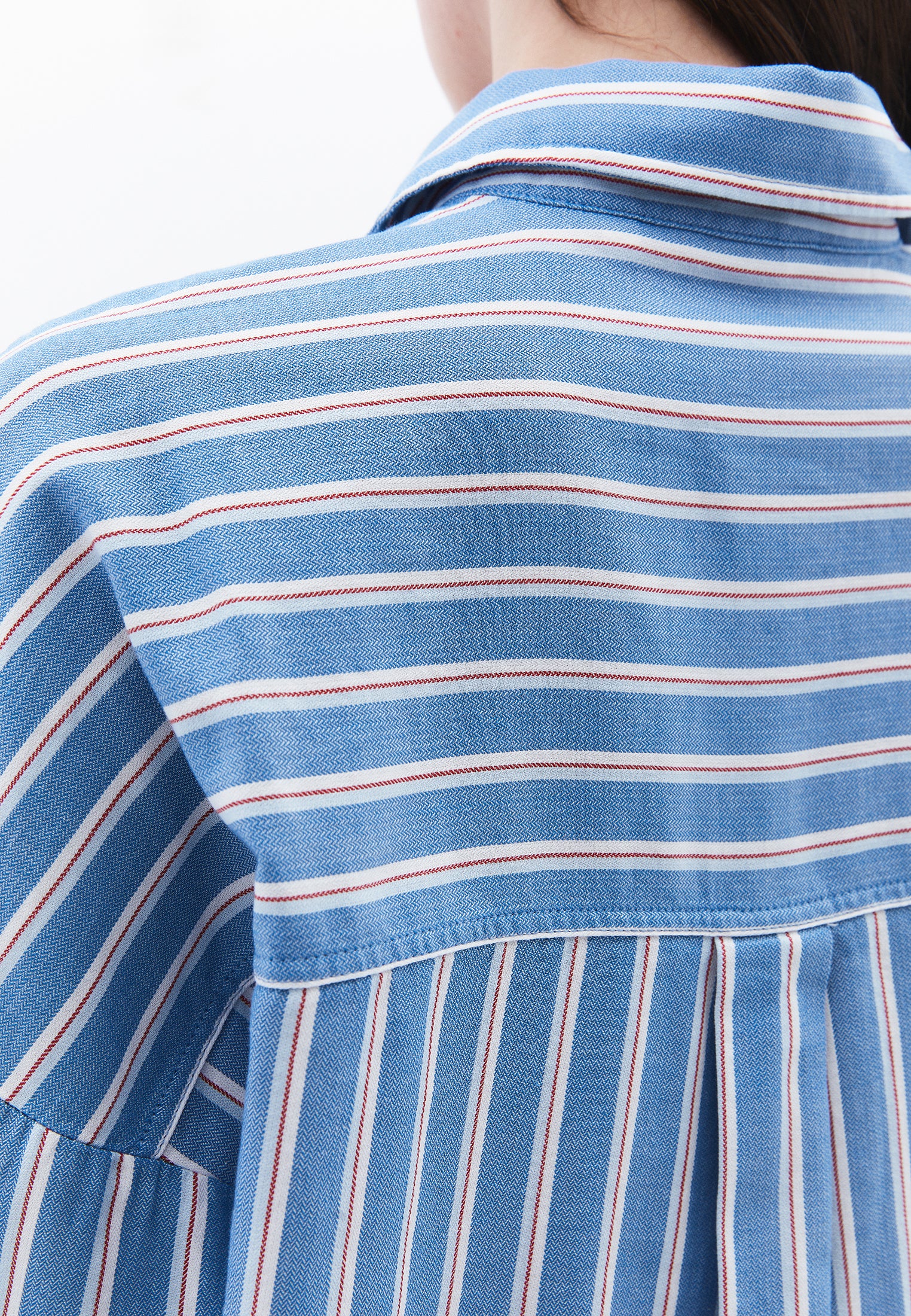 Oversize Striped Buttoned Shirt With Standard Length - SEA OF BELIZE COMB STRIPE