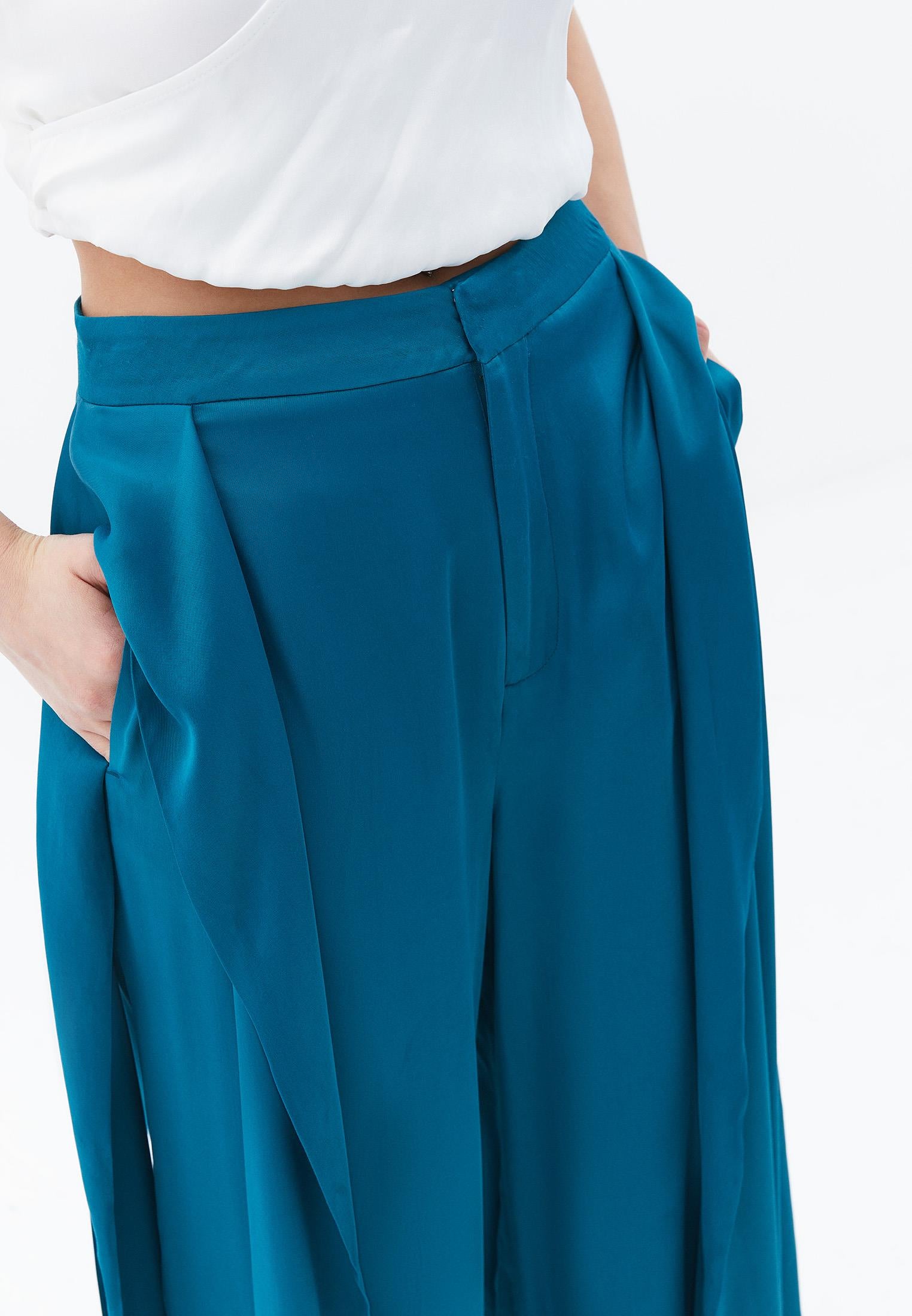 Belted Ultra High Waist Wide Leg Pants - SHADED SPRUCE