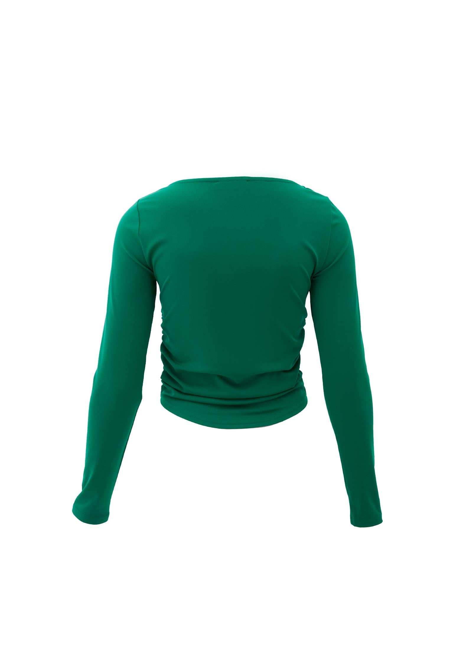 Boat Neck Long Sleeve Bodycon T-Shirt - SHADY GLADE