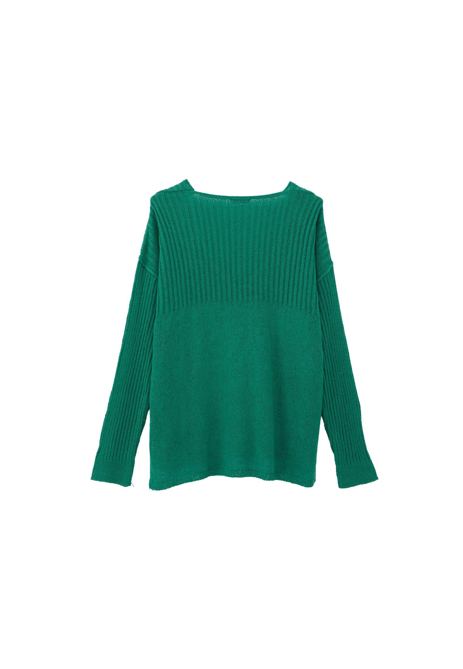 V Neck Bouclé Sweater - SHADY GLADE