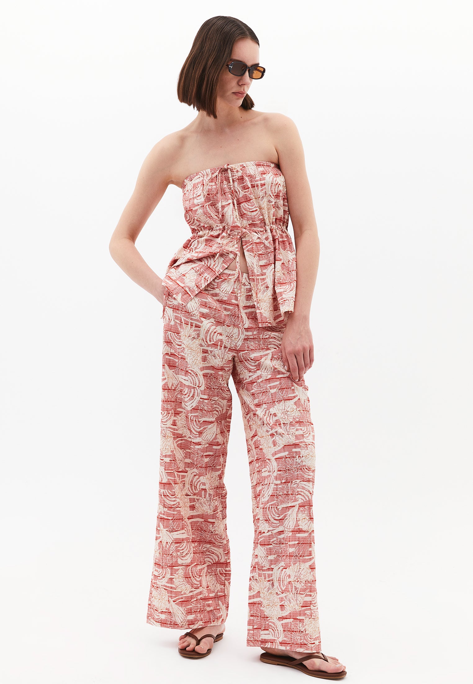 Strapless Viscose Blouse - SHELL COMB