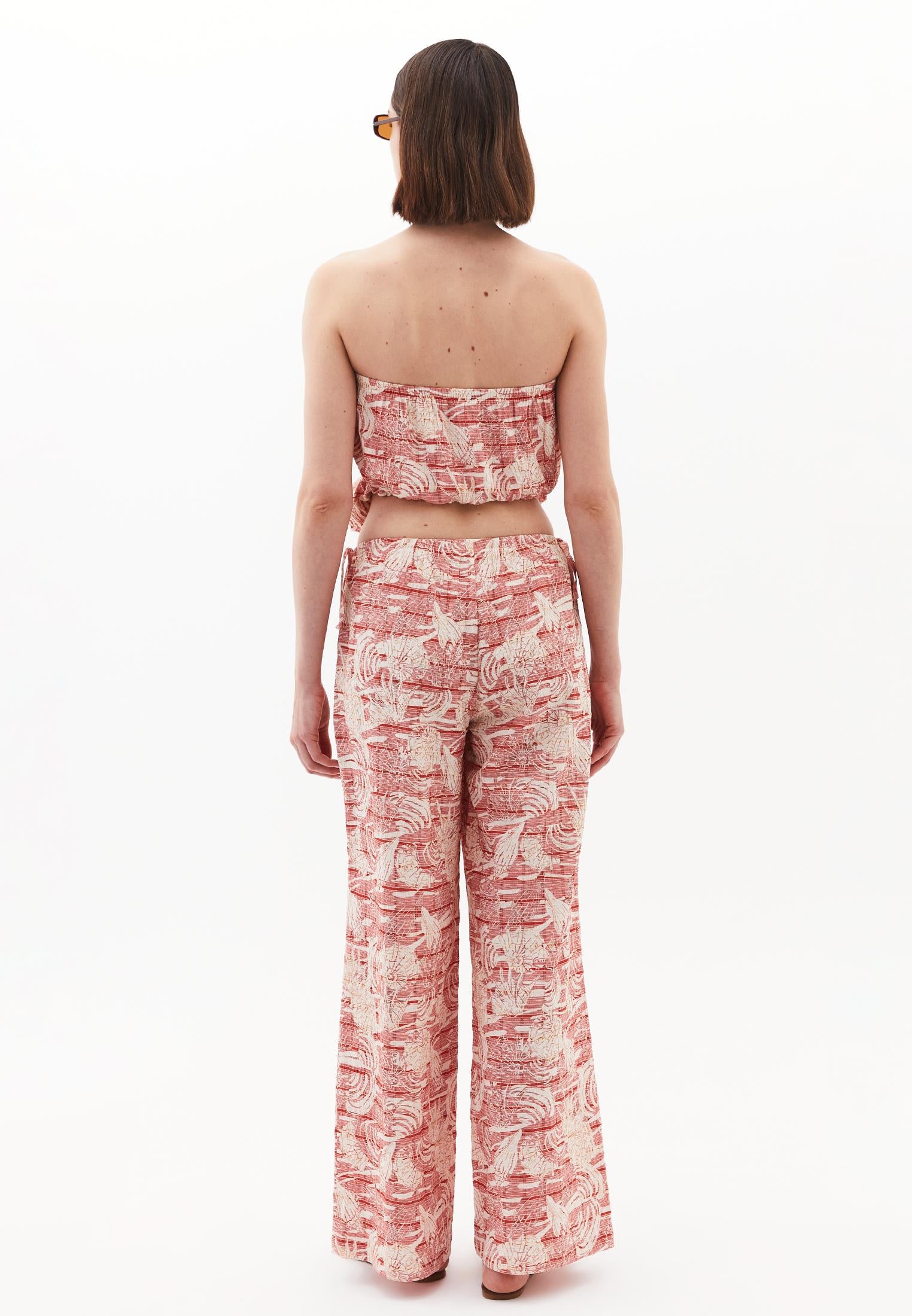 Comfortable Viscose Linen Pants - SHELL COMB