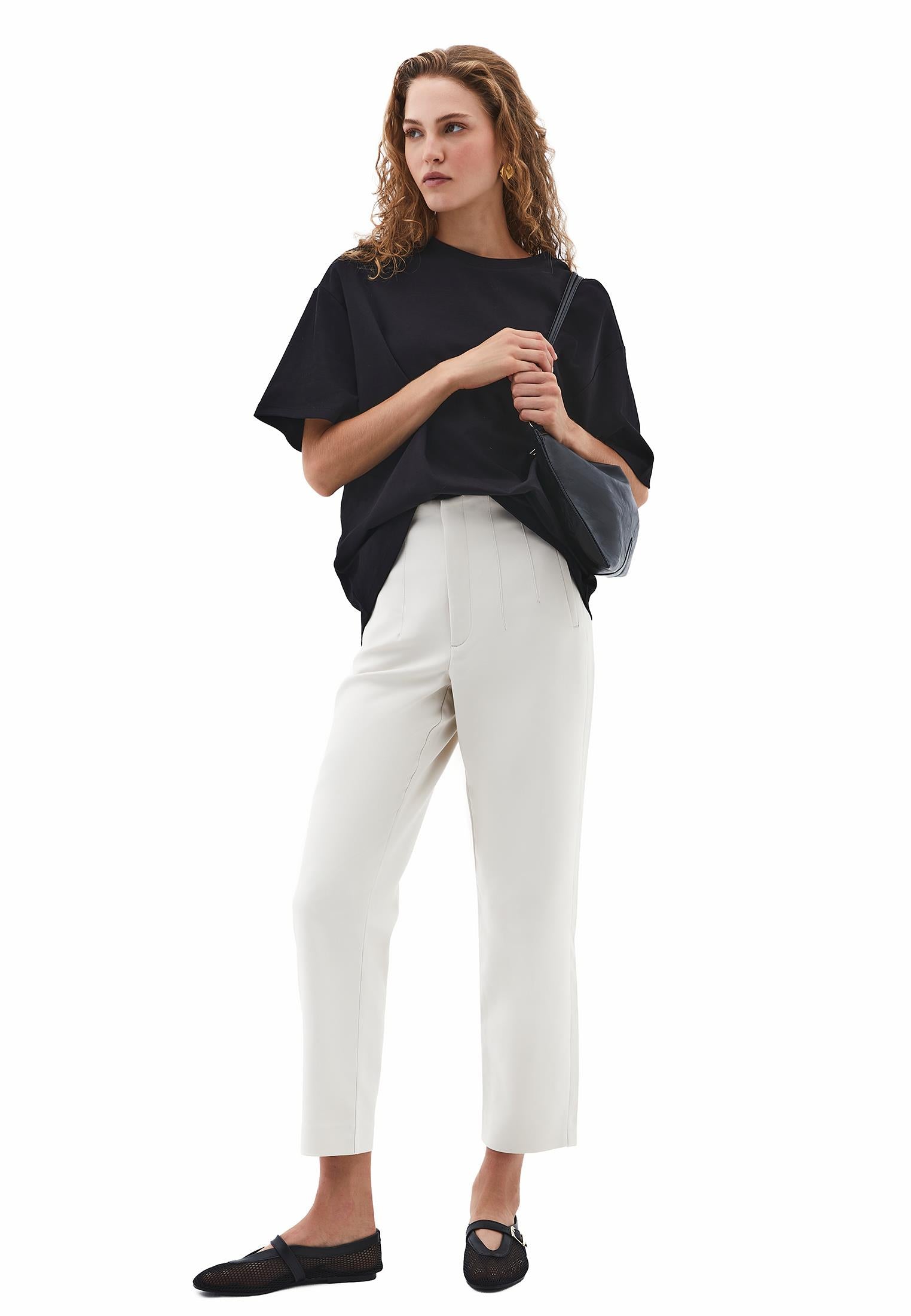 Carrot Cut Ultra High Waist Standard Pants - SILVER BIRCH