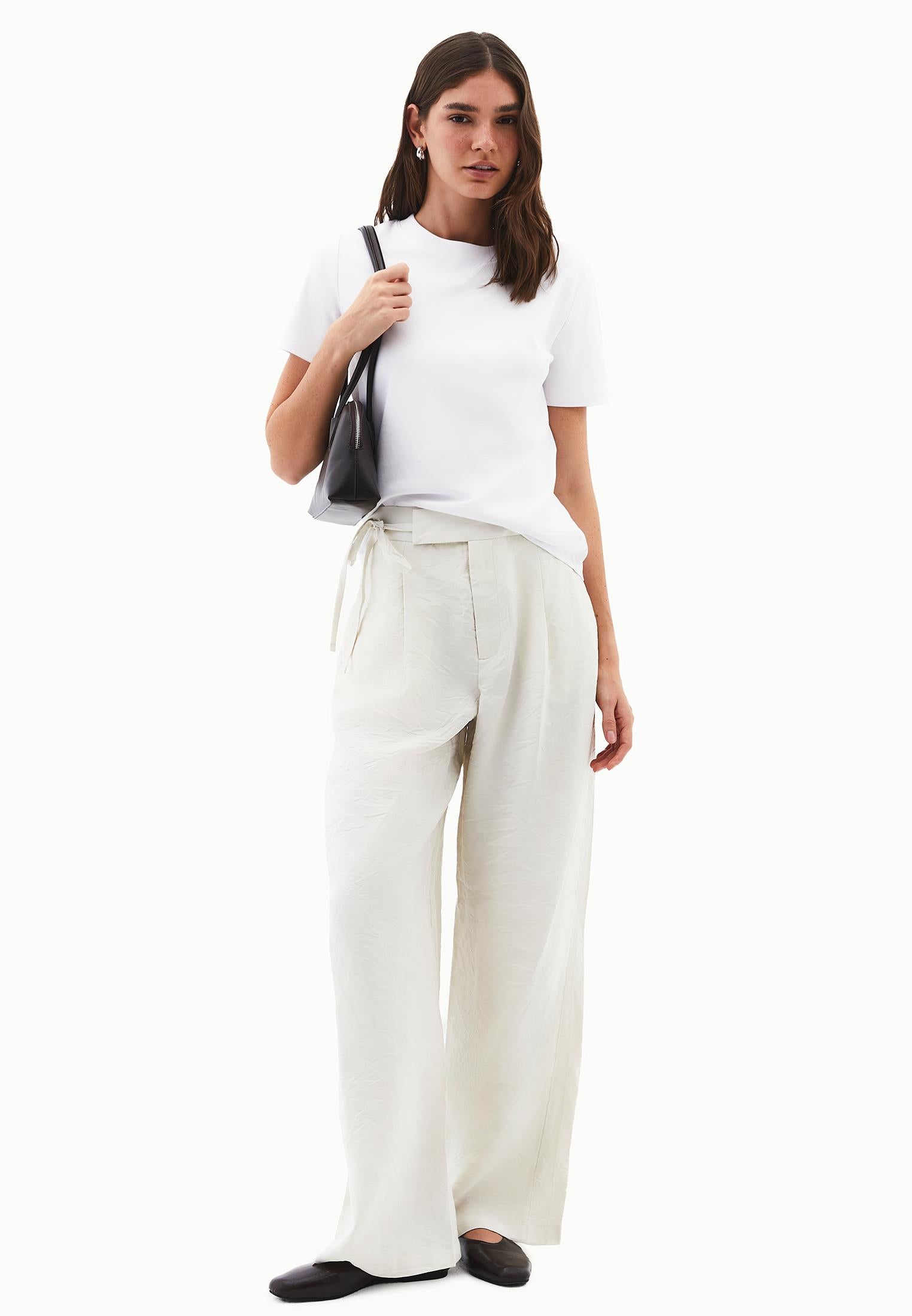Ultra High Waist Modal Pants - SILVER BIRCH