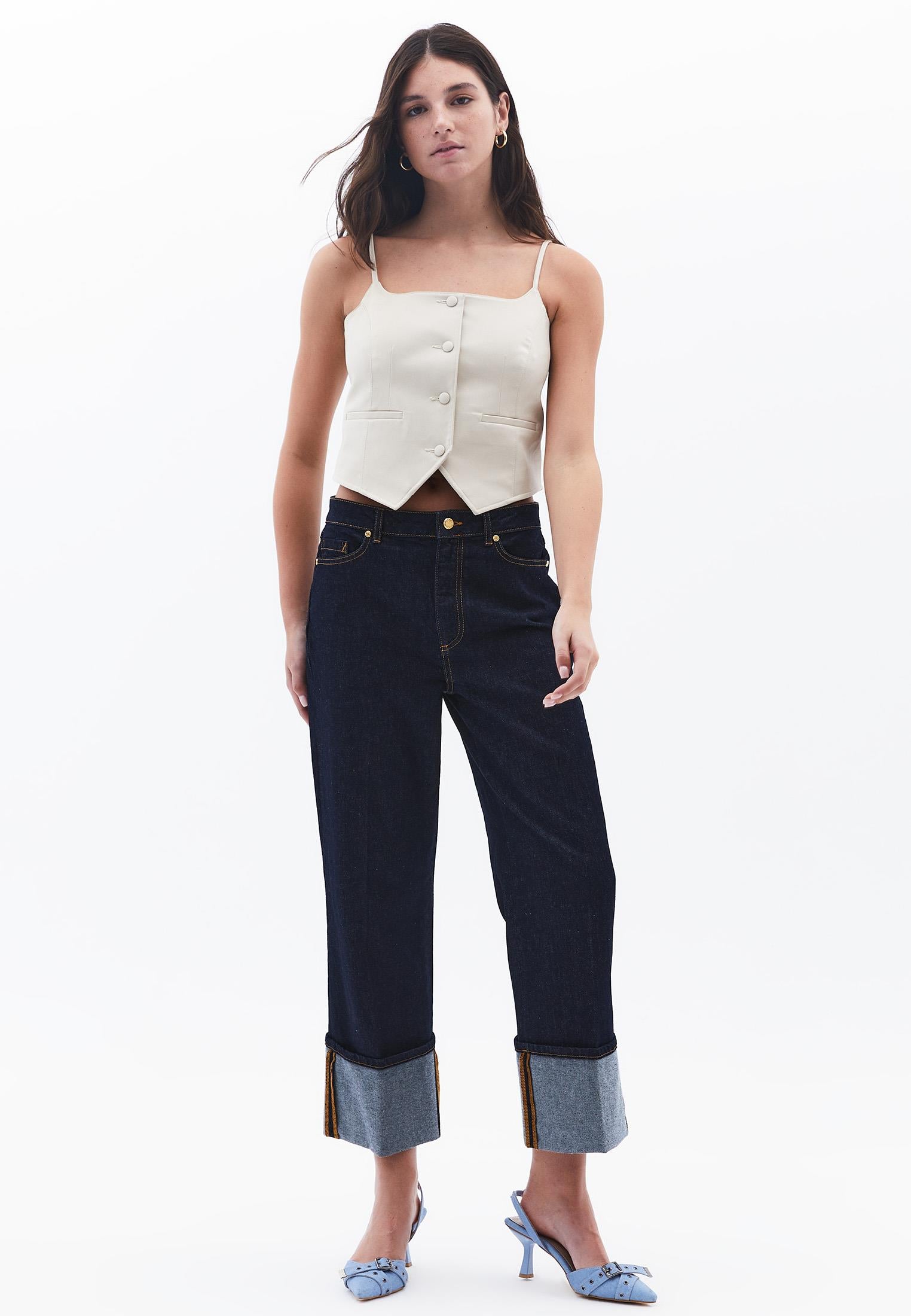 Strappy Square Neck Vest - SILVER BIRCH