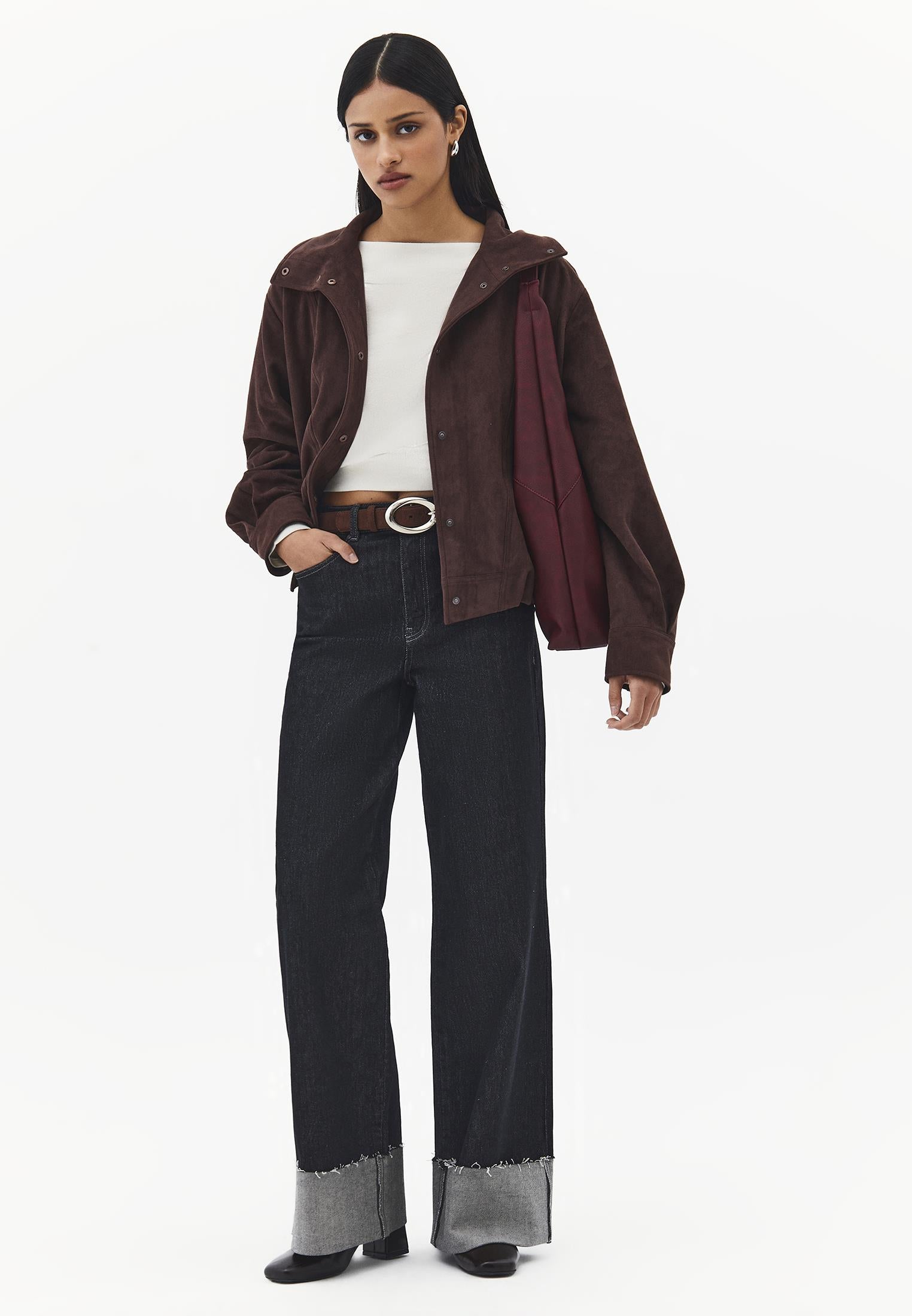 Boat Neck Long Sleeve Sweater - SILVER BIRCH