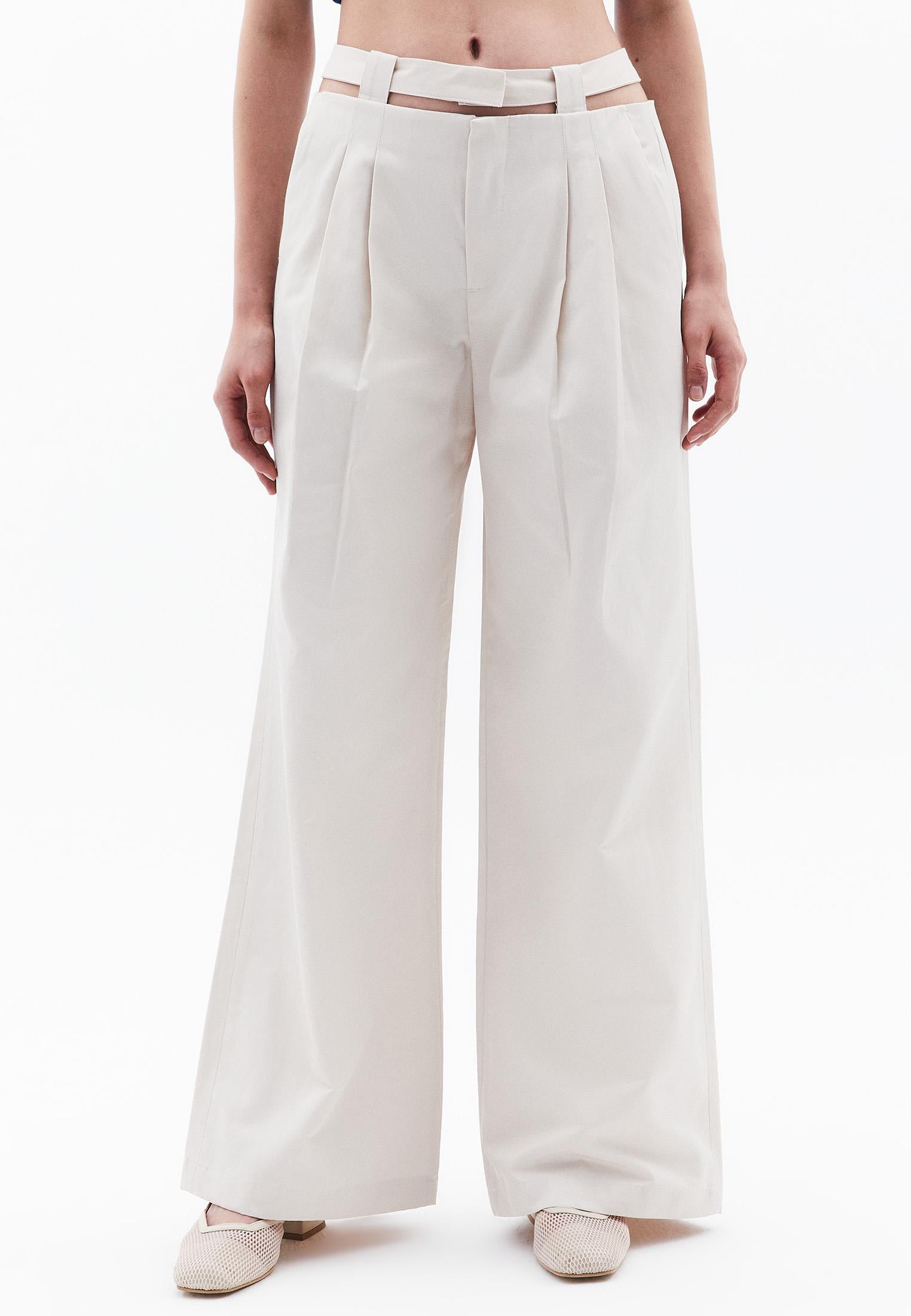 Wide Leg Pants - SILVER BIRCH