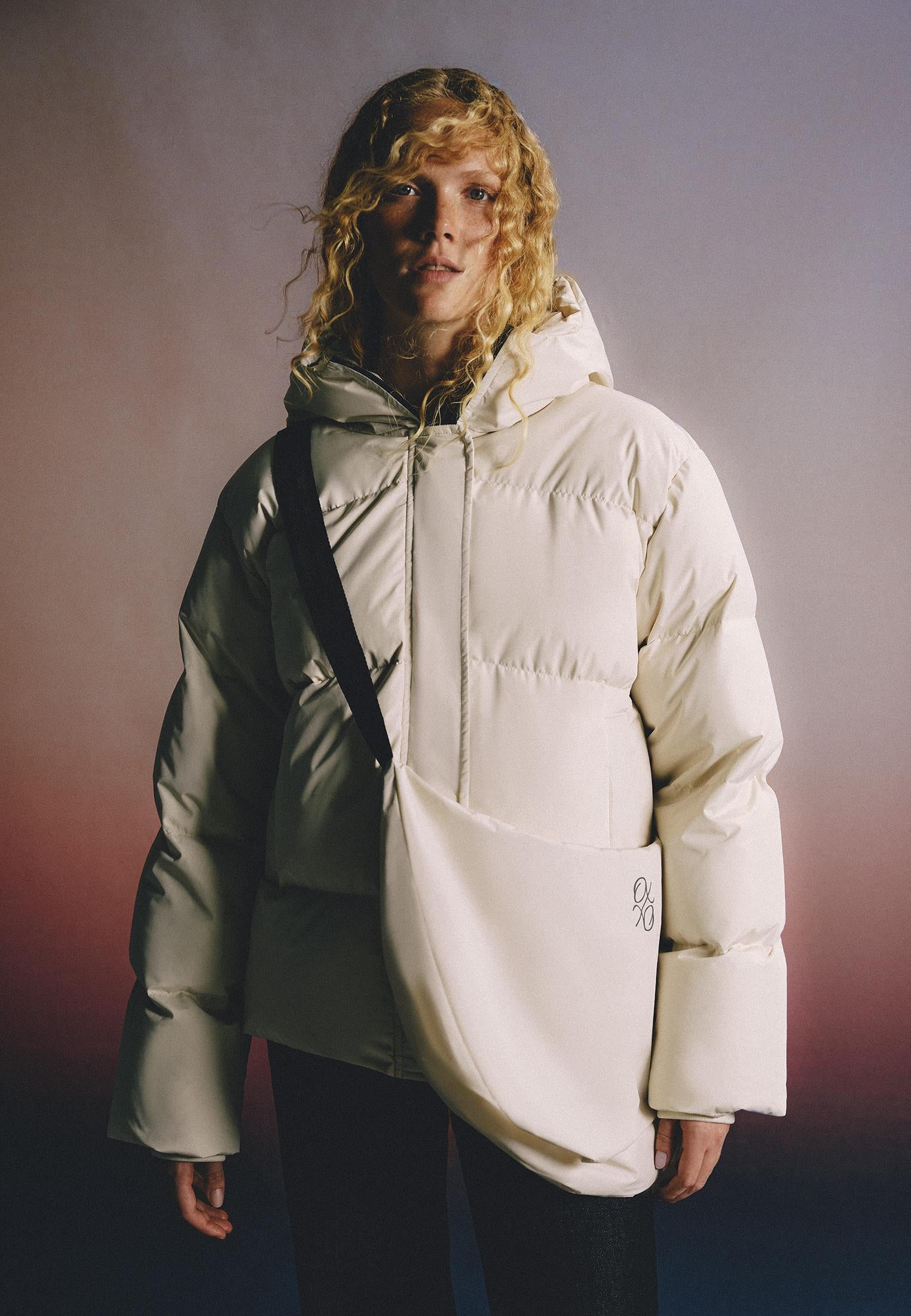 High Collar Long Sleeved Women's Coat - SILVER BIRCH