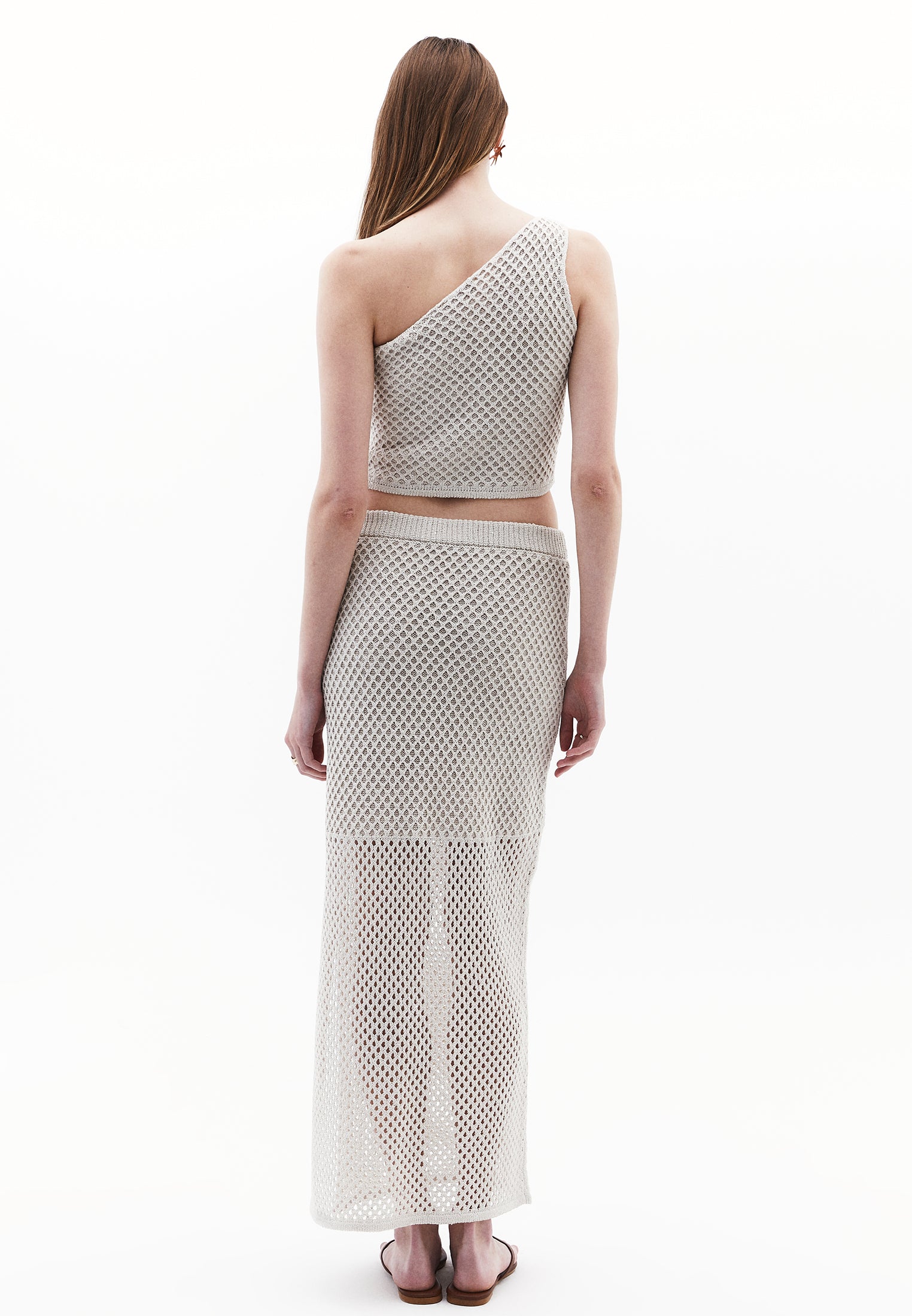 Ajour Midi Skirt - SILVER BIRCH