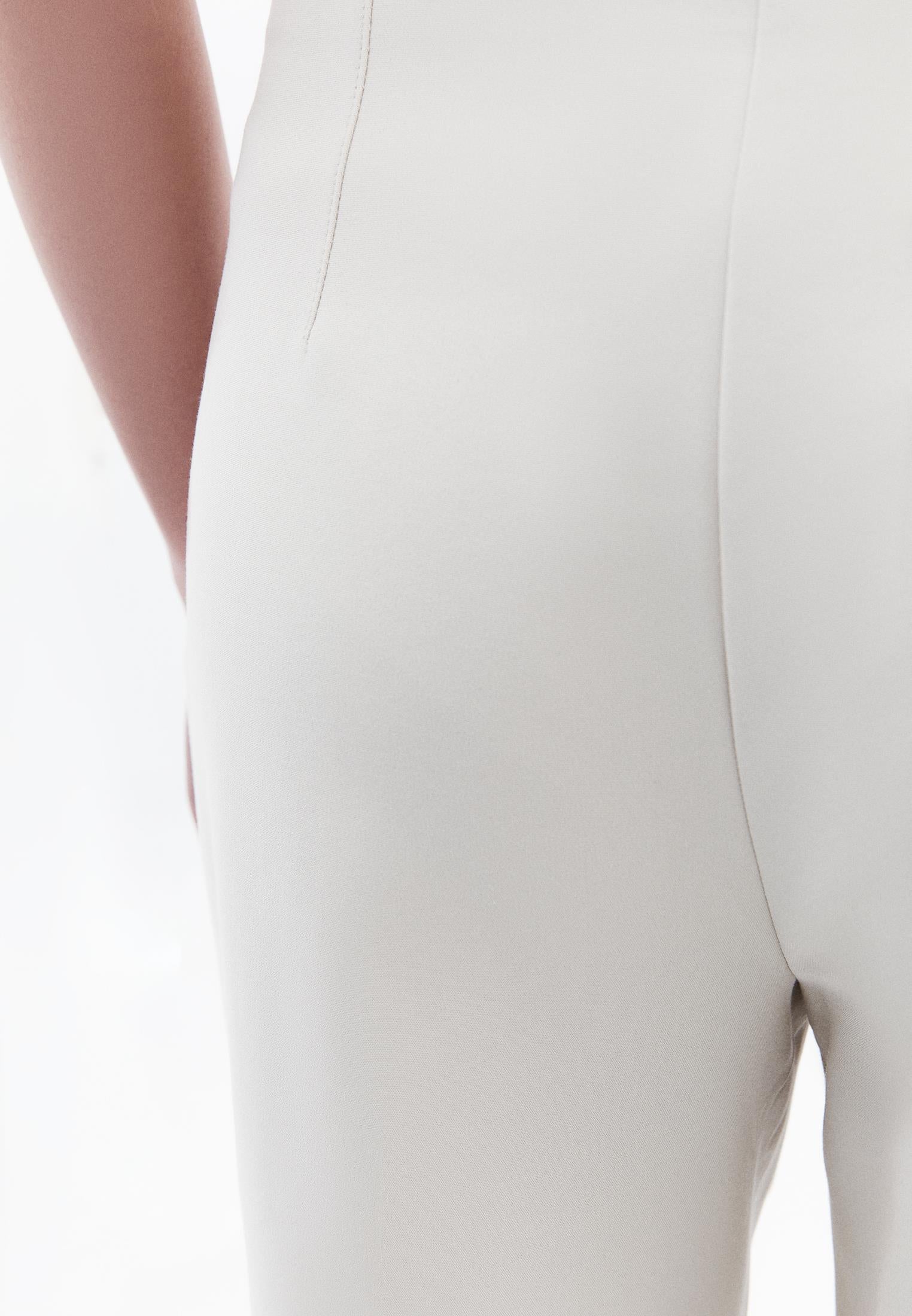 Ultra High Waist Culotte Pants - SILVER BIRCH