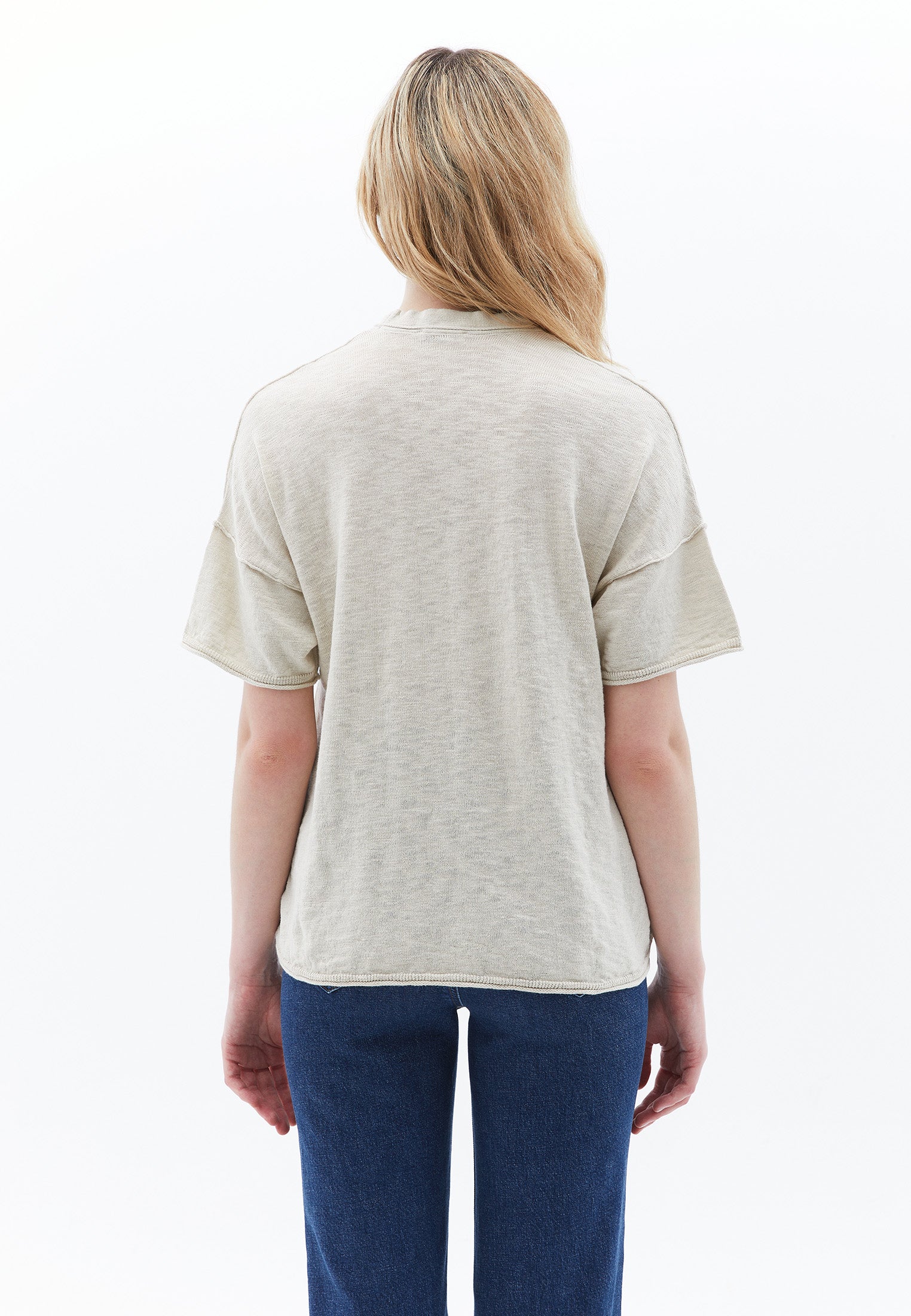 V Neck Short Sleeve T-Shirt Women Topwear - SILVER BIRCH