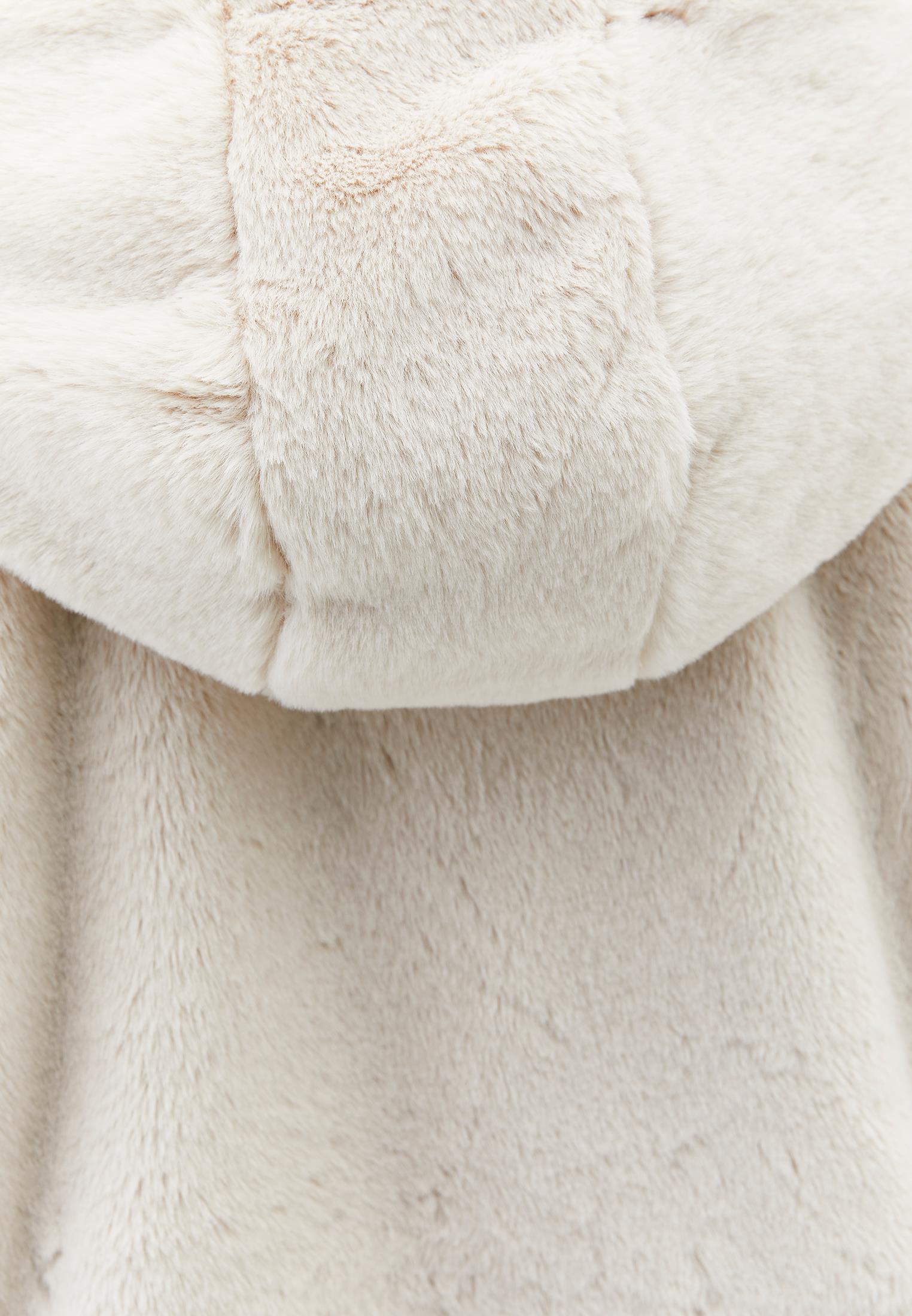 Hooded Fur Jacket - SILVER BIRCH