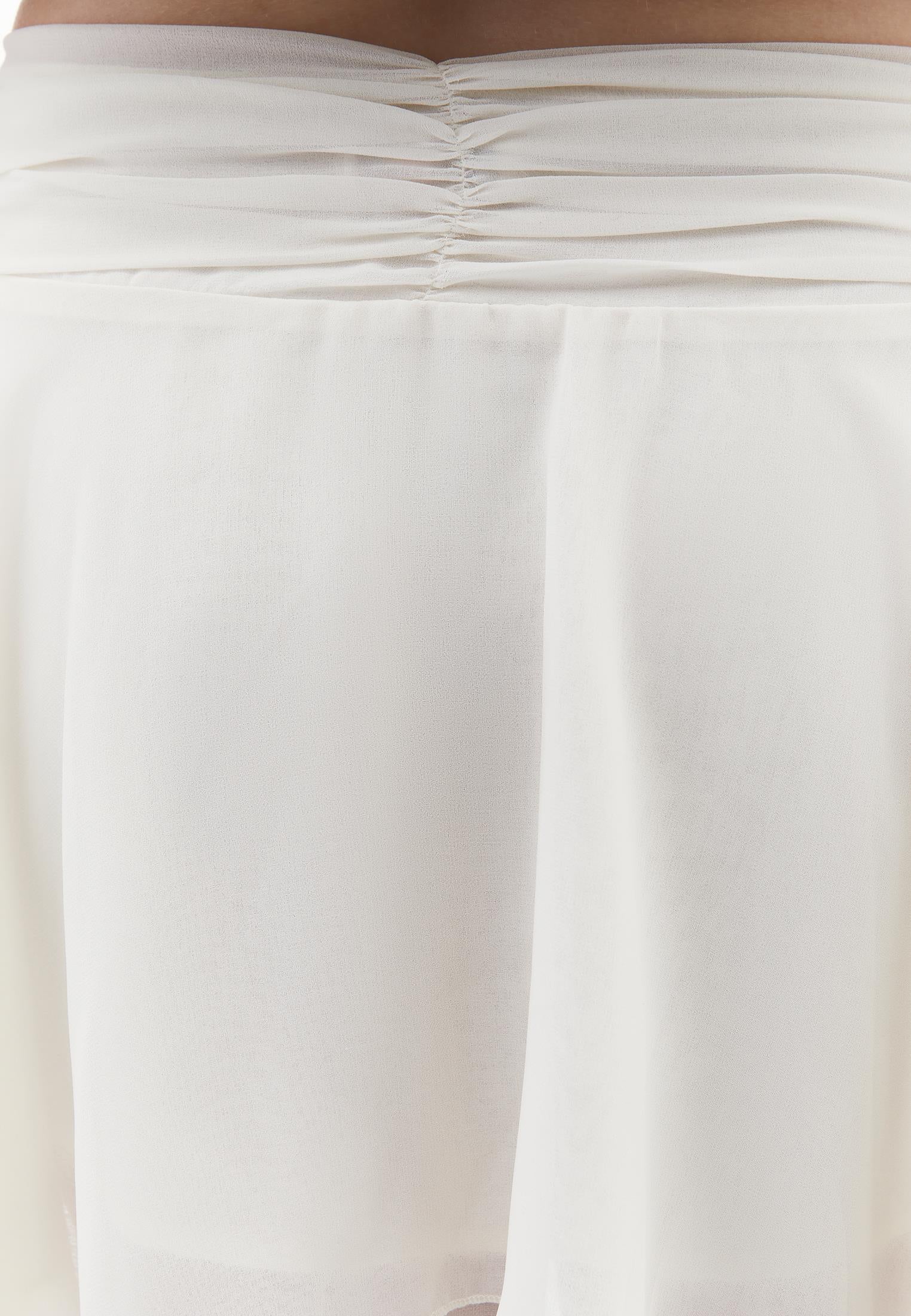 Asymmetric Flared Skirt - SILVER BIRCH