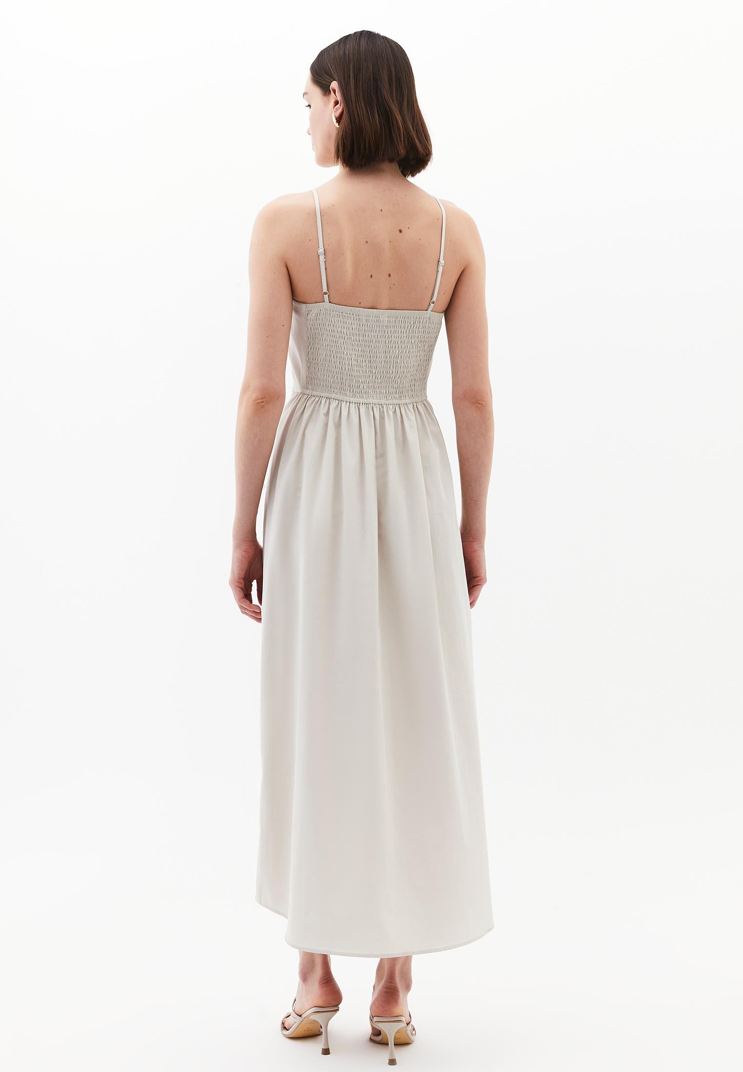 Strappy Halter Neck Long Dress - SILVER BIRCH