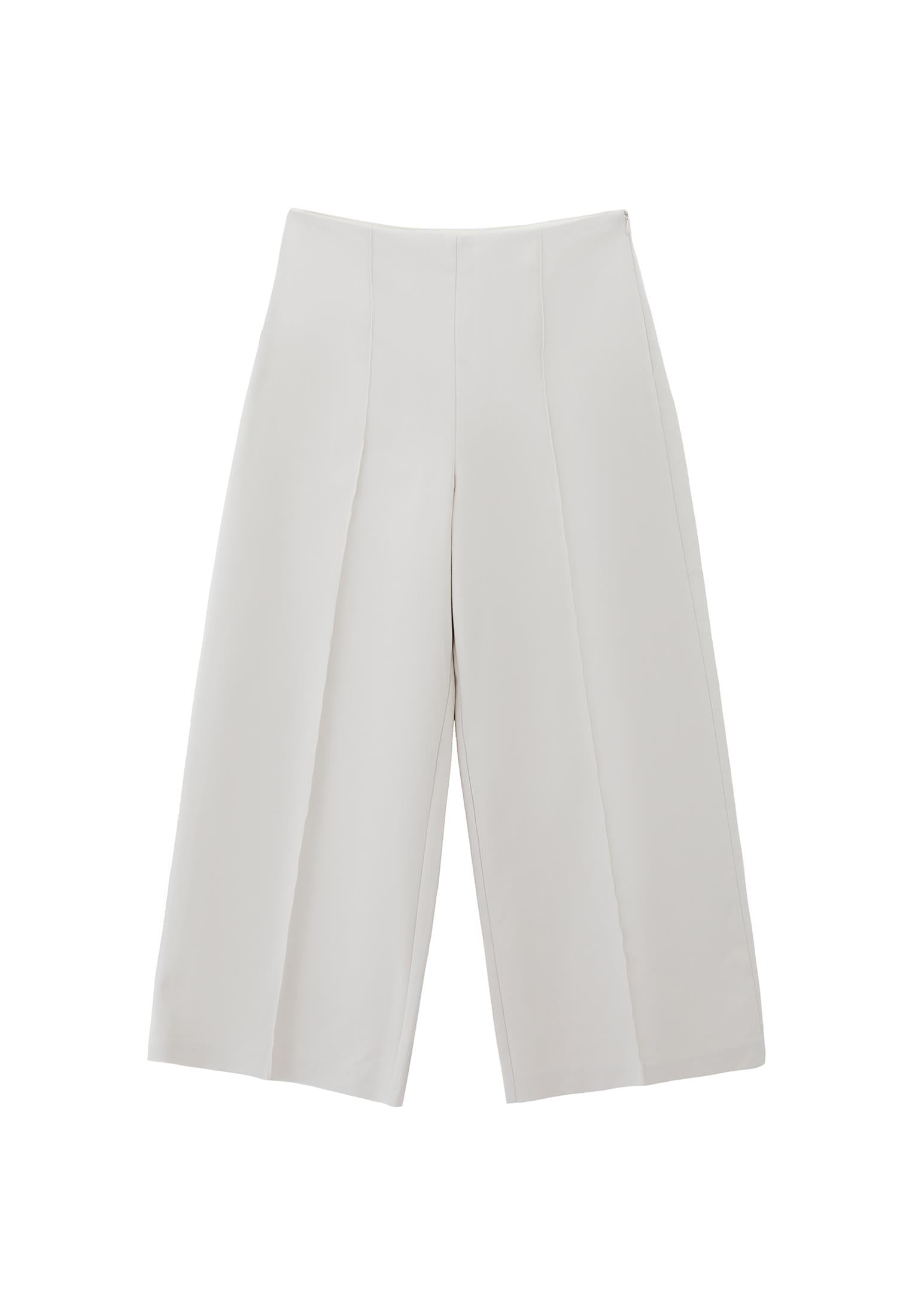 Ultra High Waist Culotte Pants - SILVER BIRCH