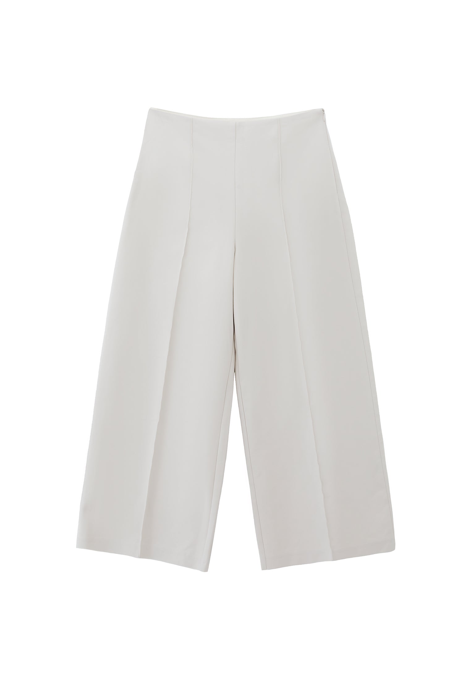 Ultra High Waist Culotte Pants - SILVER BIRCH