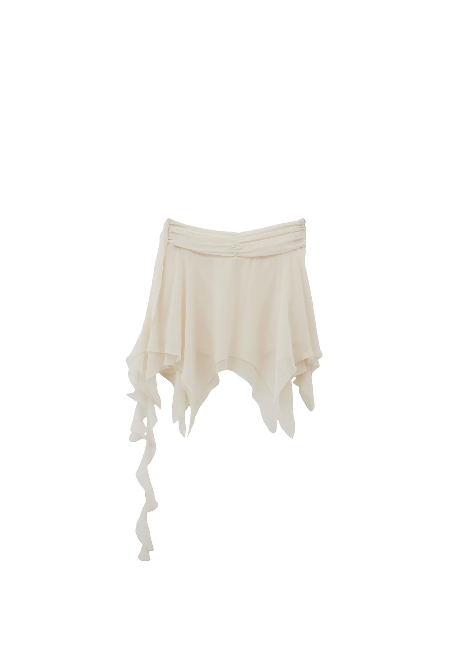 Asymmetric Flared Skirt - SILVER BIRCH