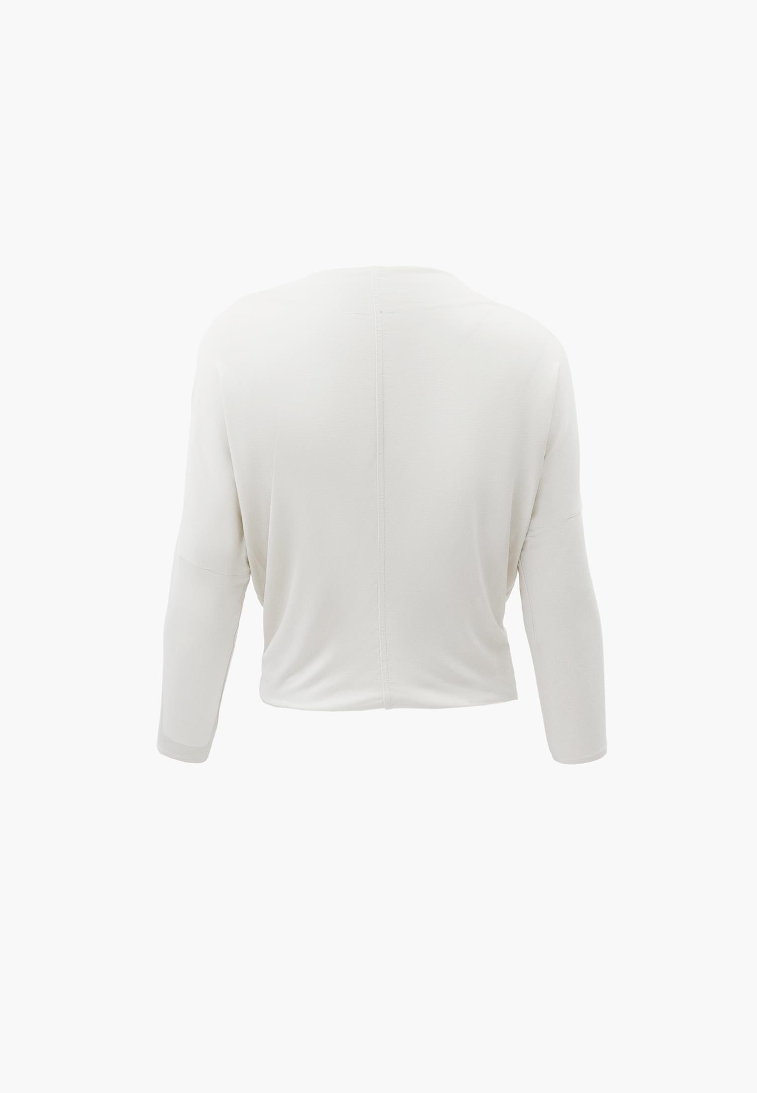 Asymmetric Neck Batwing Sleeve T-Shirt - SILVER BIRCH