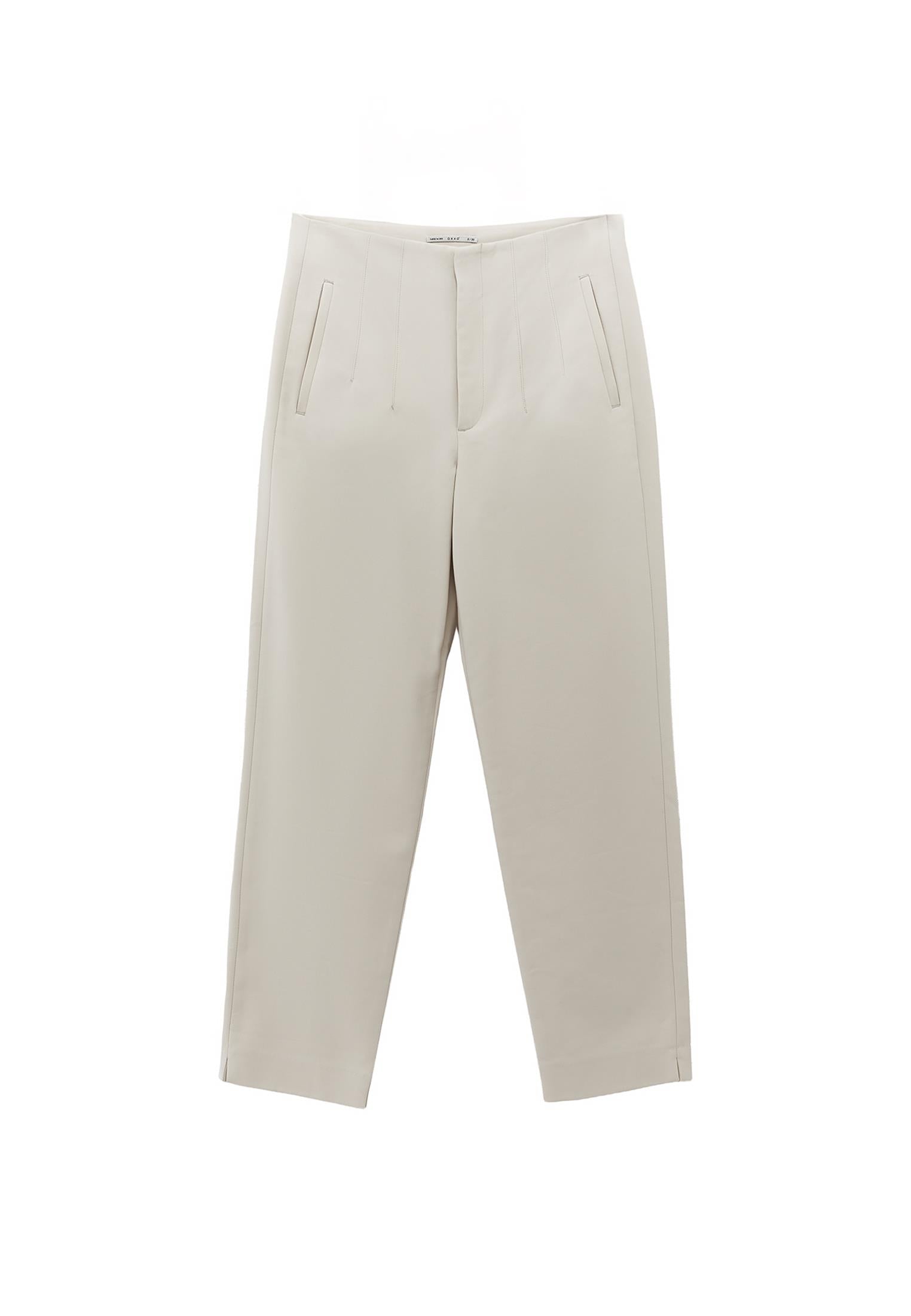 Carrot Cut Ultra High Waist Standard Pants - SILVER BIRCH