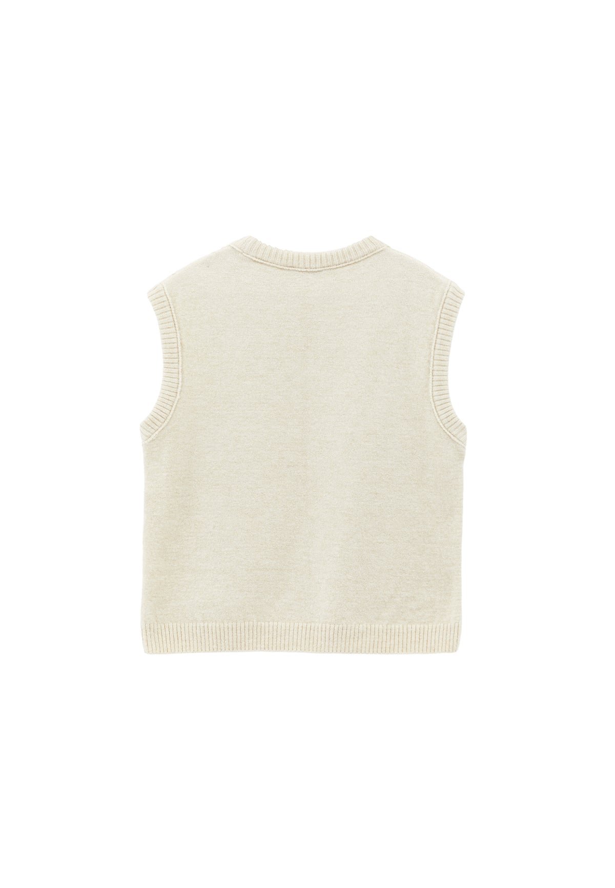 Crew Neck Vest - SILVER BIRCH