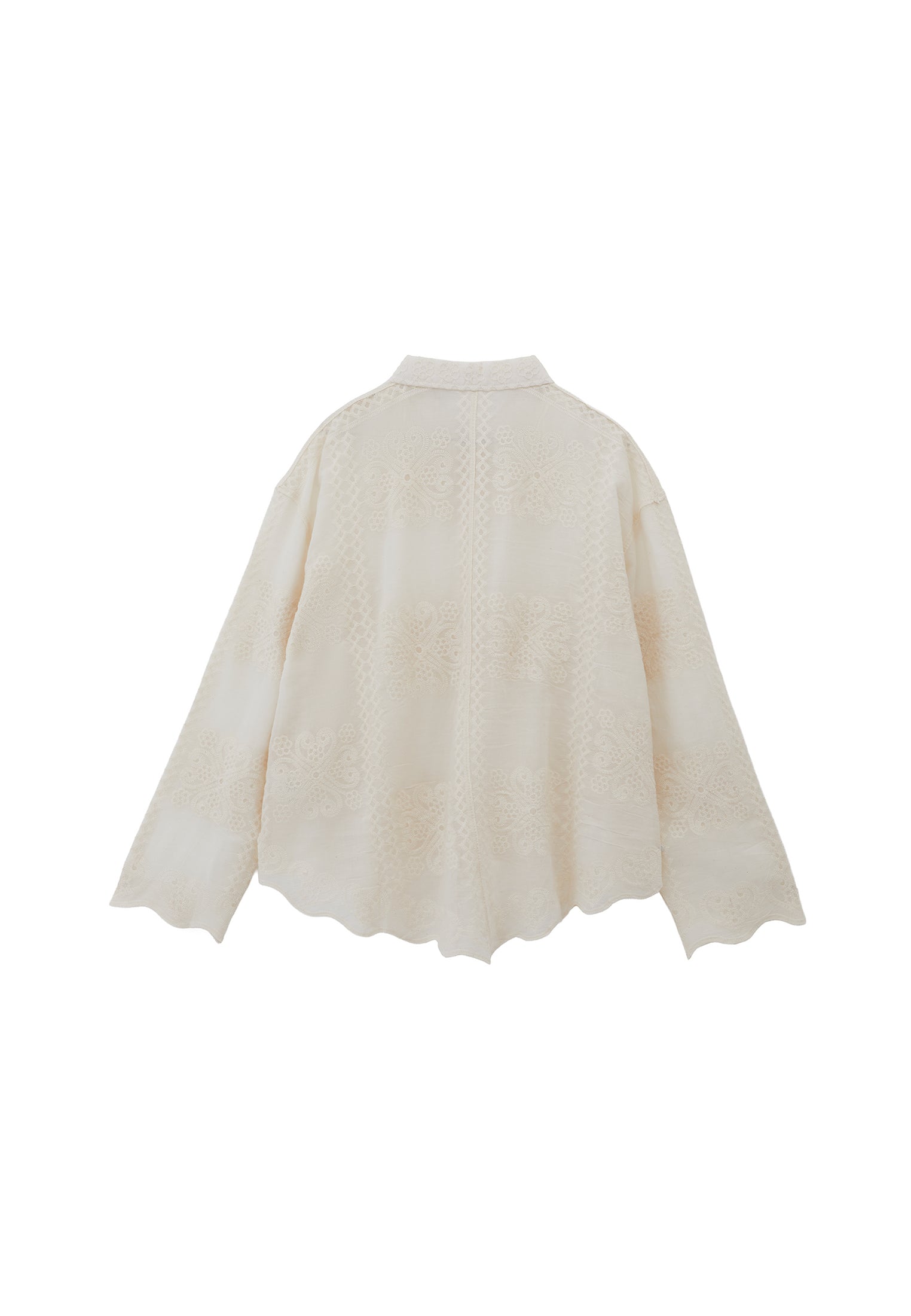 Embroidered Detail Shirt - SILVER BIRCH