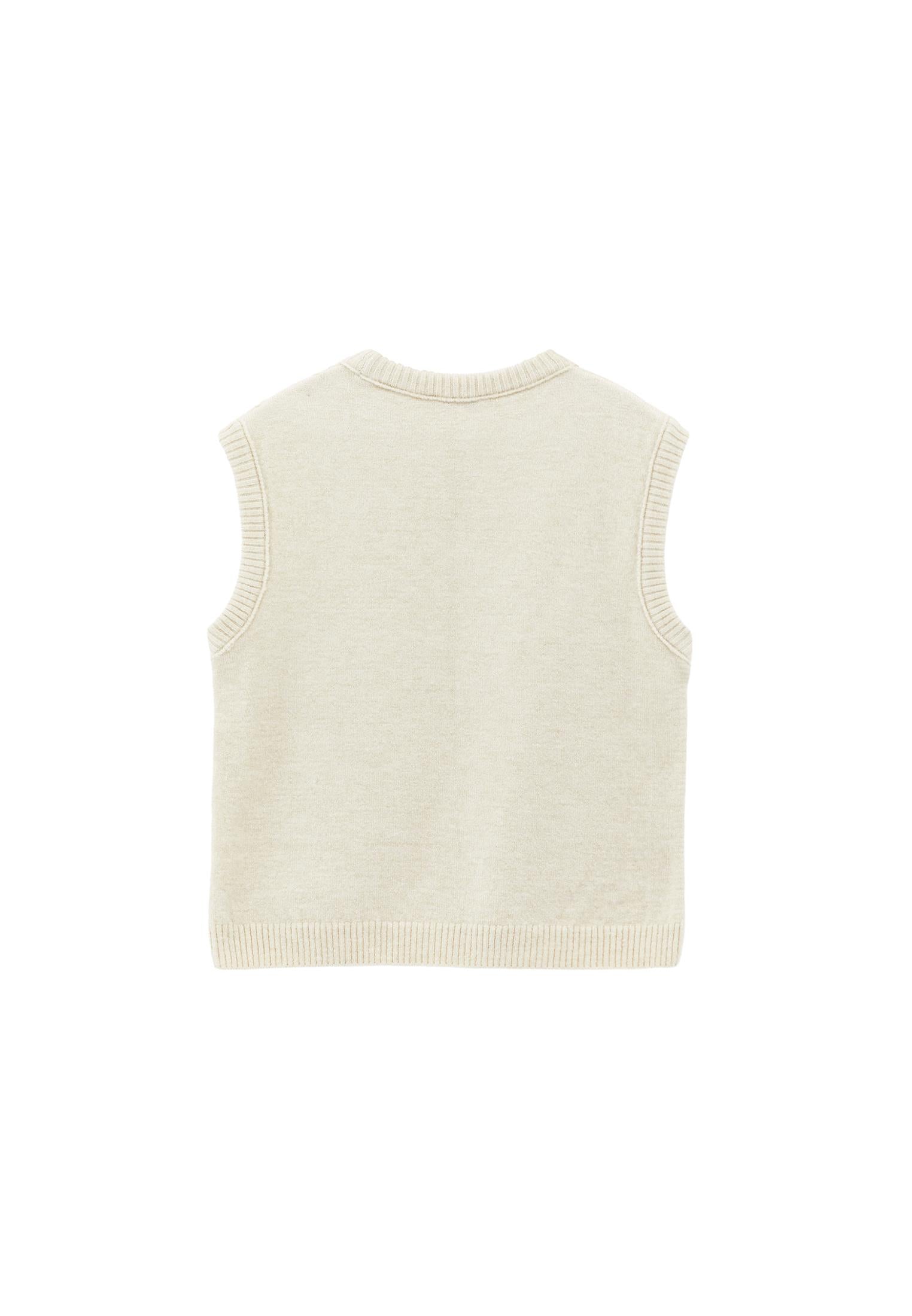 Crew Neck Vest - SILVER BIRCH