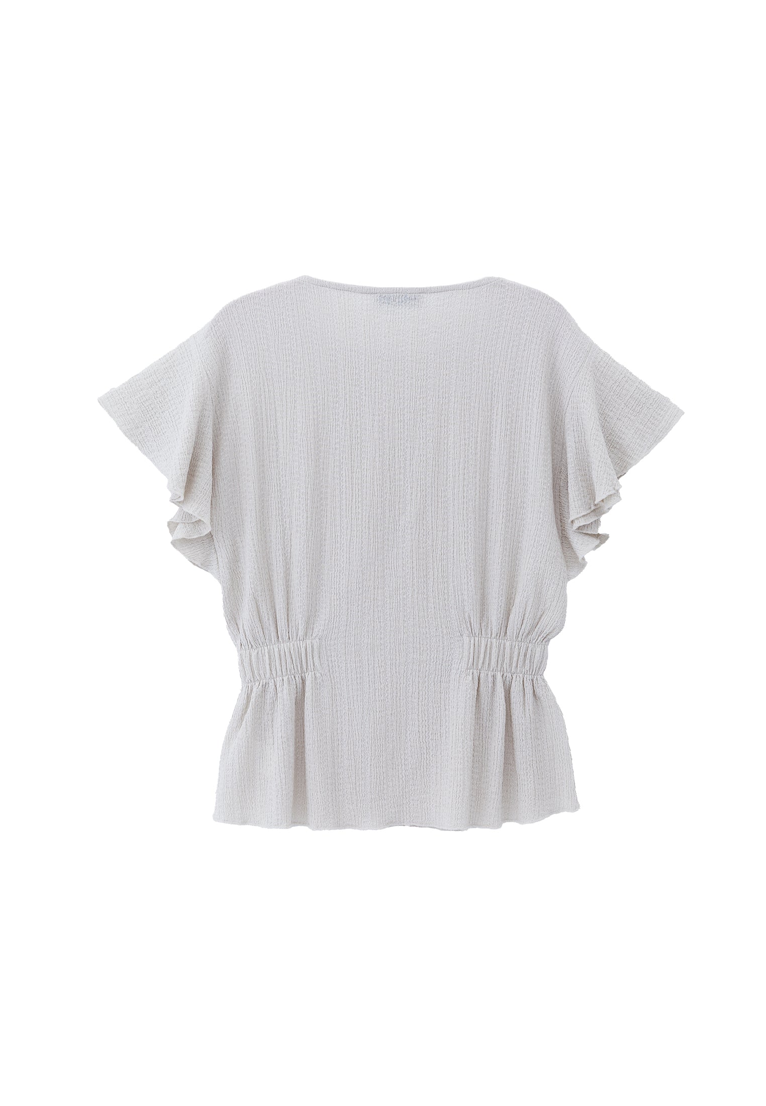 Butterfly Sleeve Standard Blouse - SILVER BIRCH