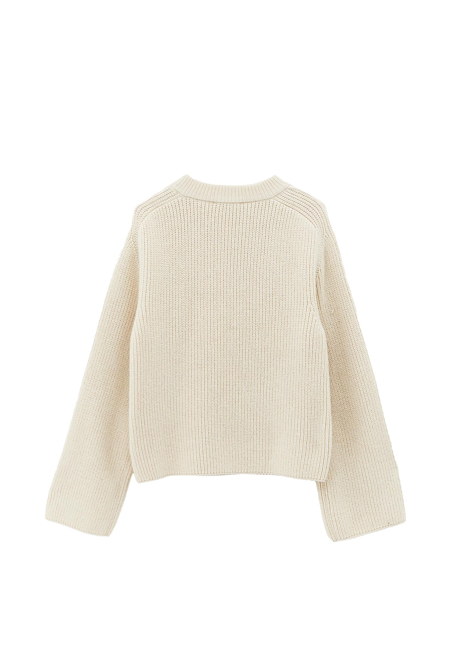 Sweater With Button Details - SILVER BIRCH