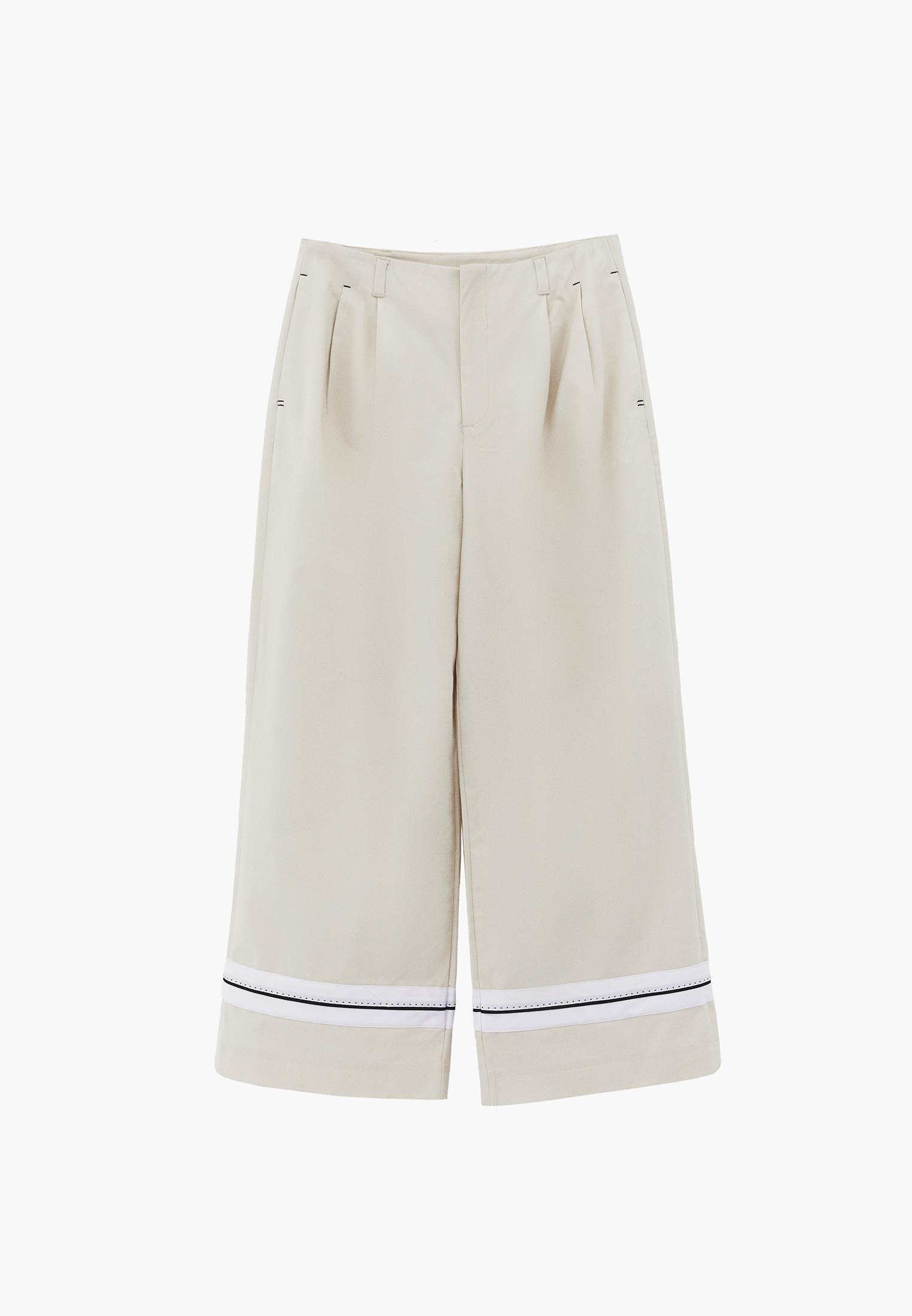 High Waist Straight Pants - SILVER BIRCH
