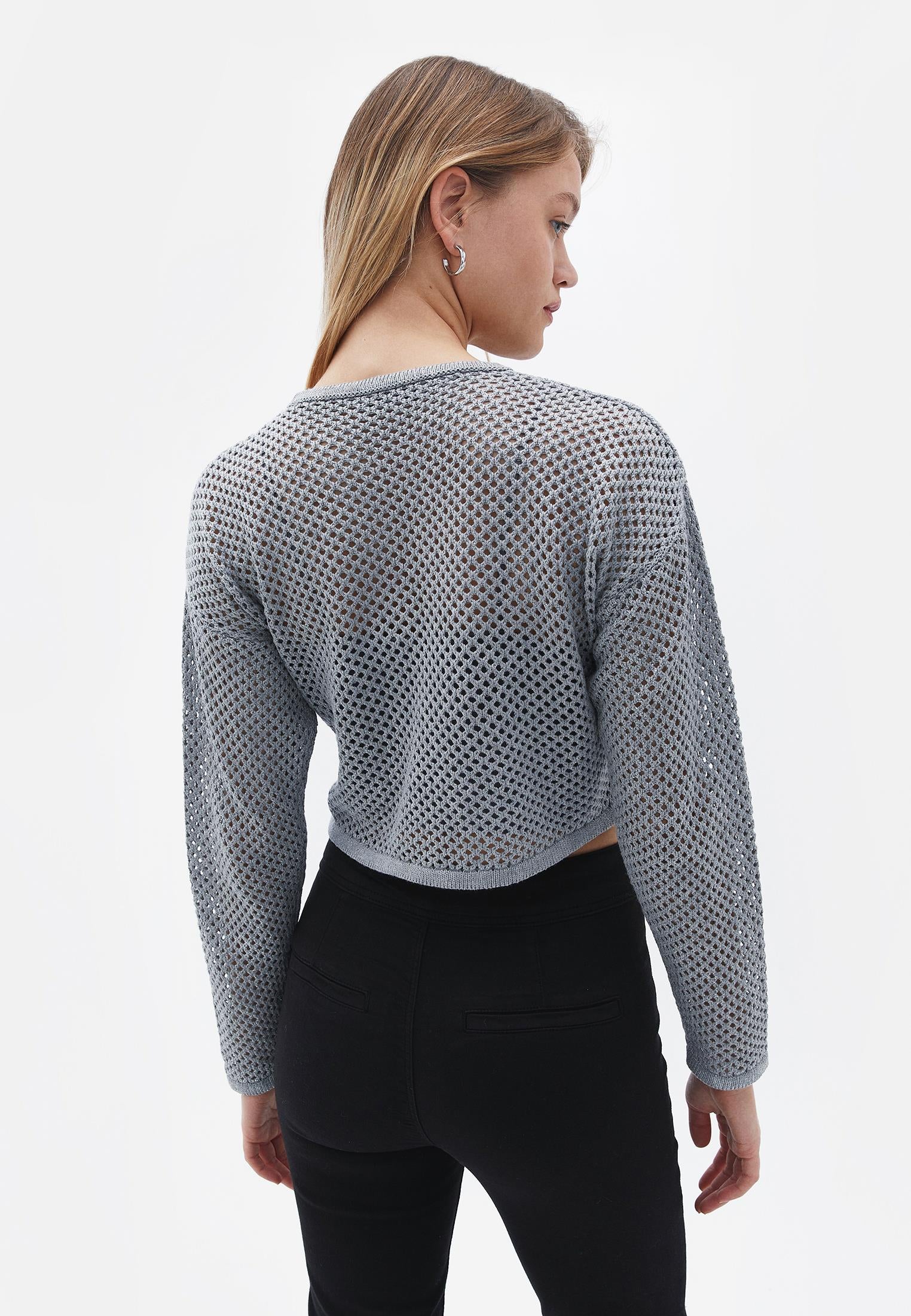 Comfy Cropped Pullover - SILVER