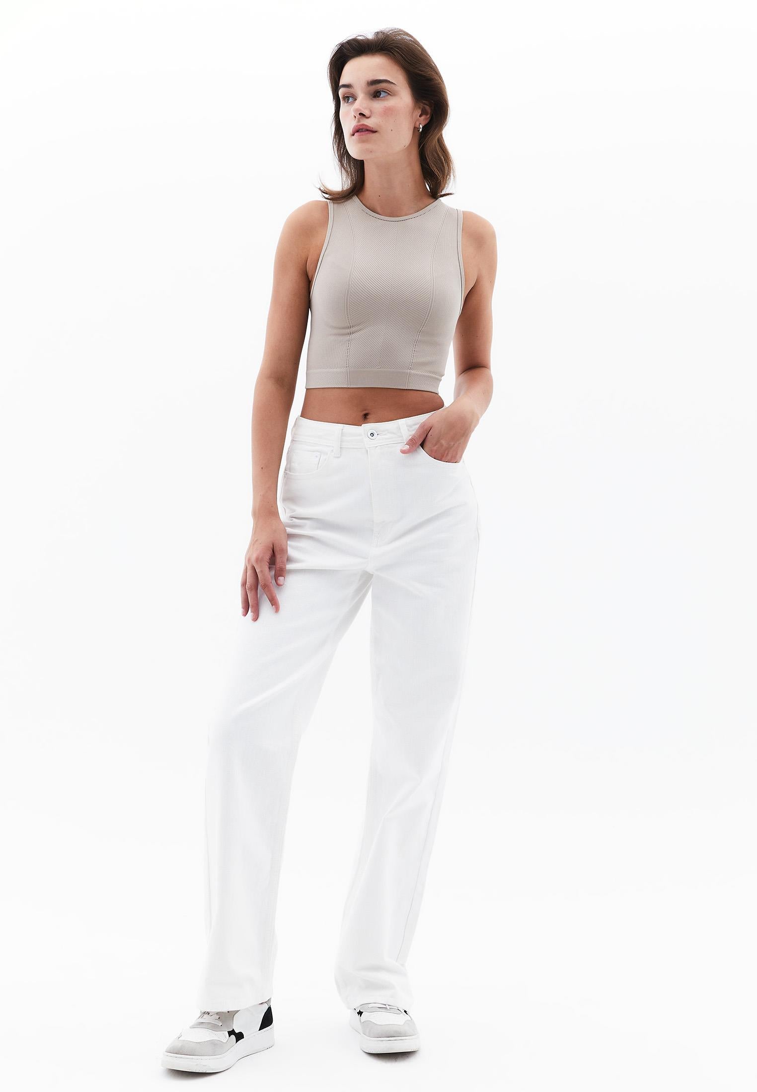Sleeveless Cropped Top - SIMPLY TAUPE