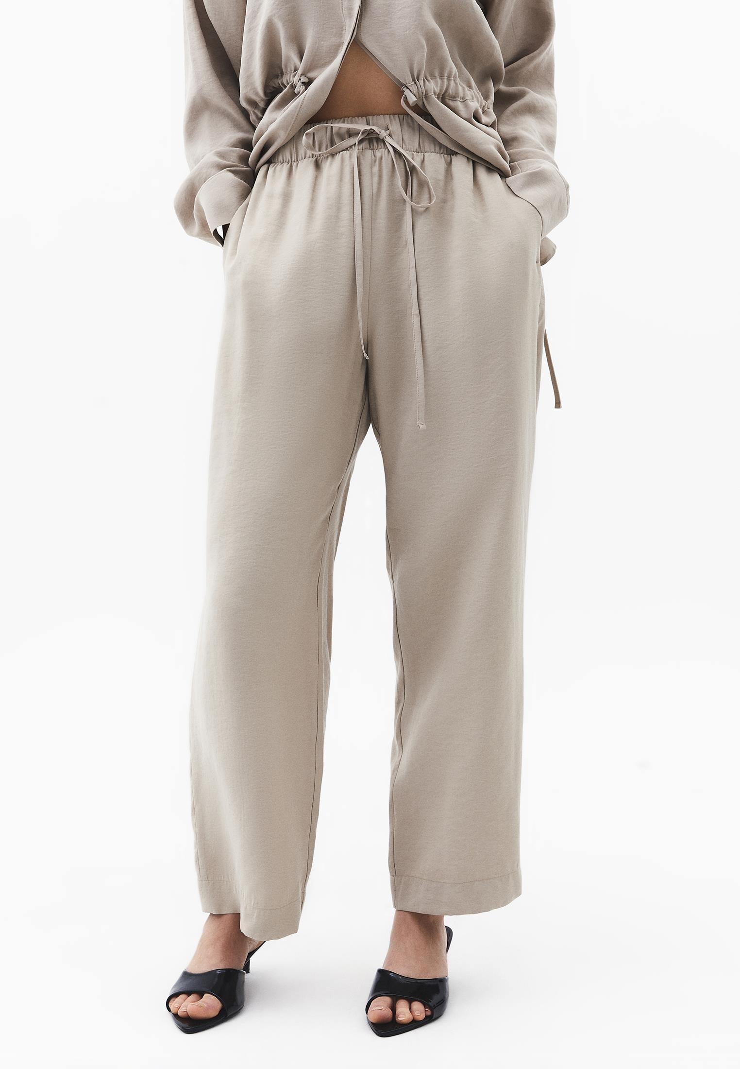 High Waist Straight Pants - SIMPLY TAUPE