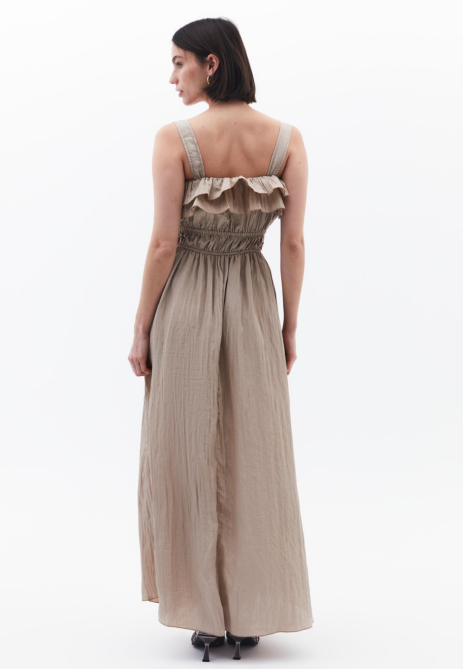 Wrinkled Look Dress - SIMPLY TAUPE