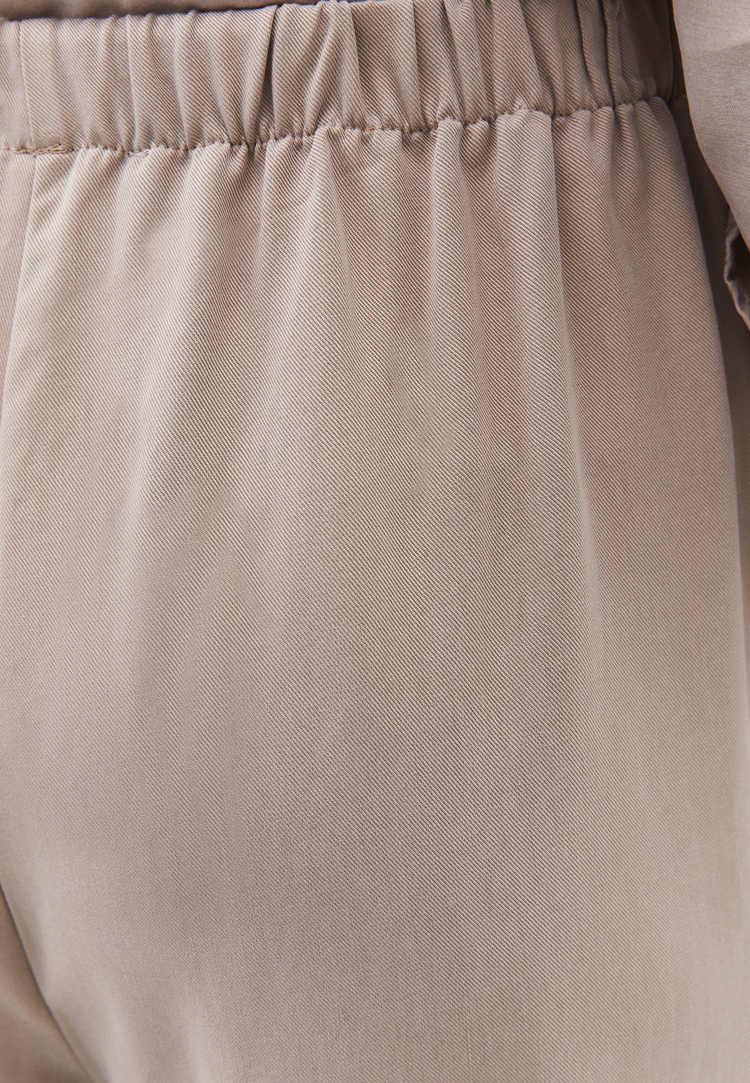 Wide Leg High Waist Elastic Pants - SIMPLY TAUPE