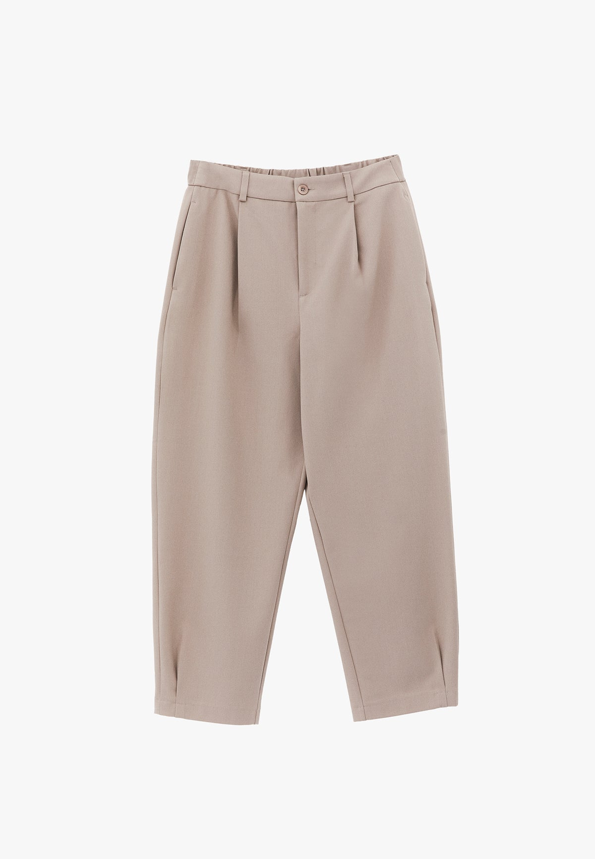 Balloon Form Pleated Carrot Leg Pants - SIMPLY TAUPE