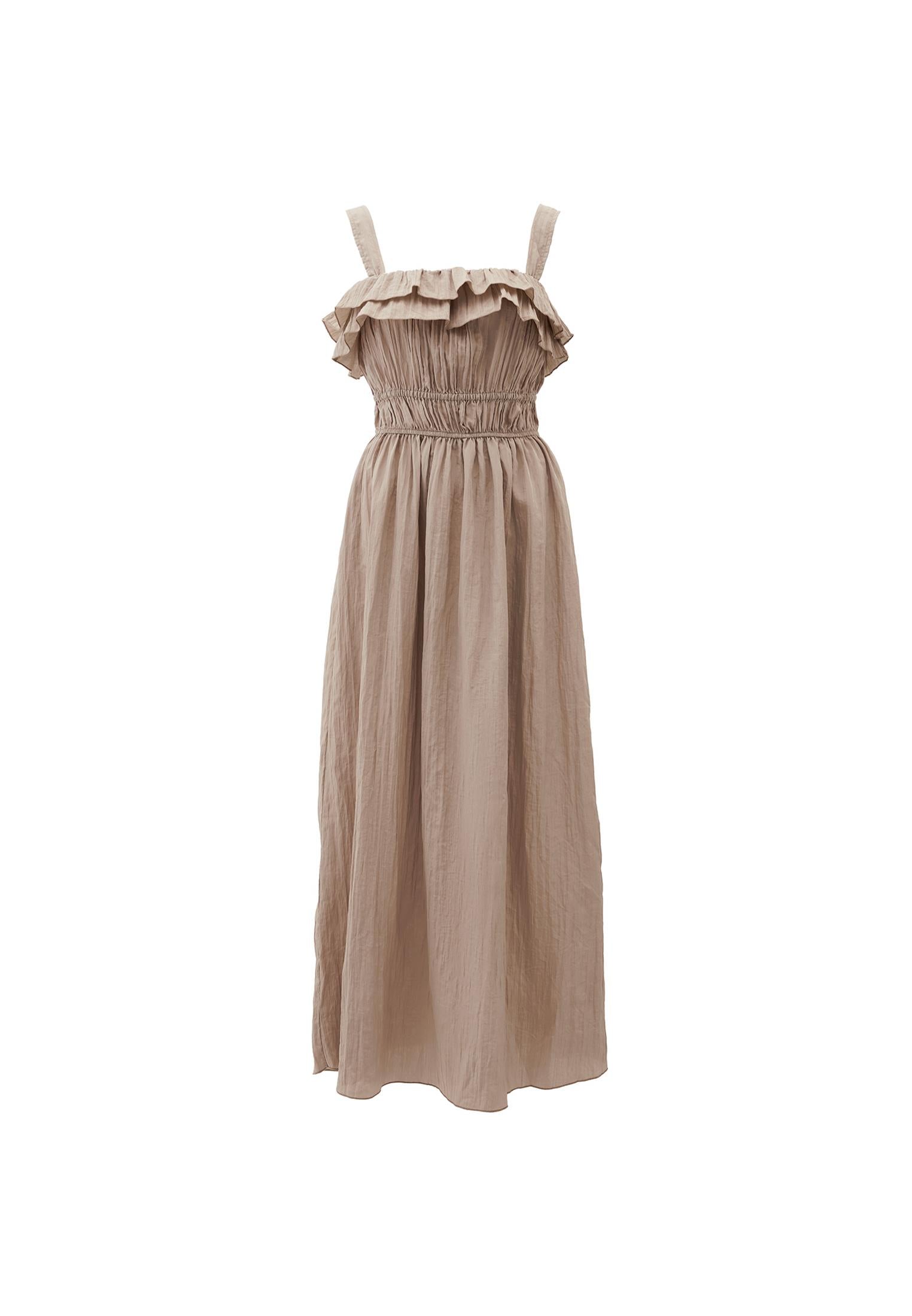 Wrinkled Look Dress - SIMPLY TAUPE