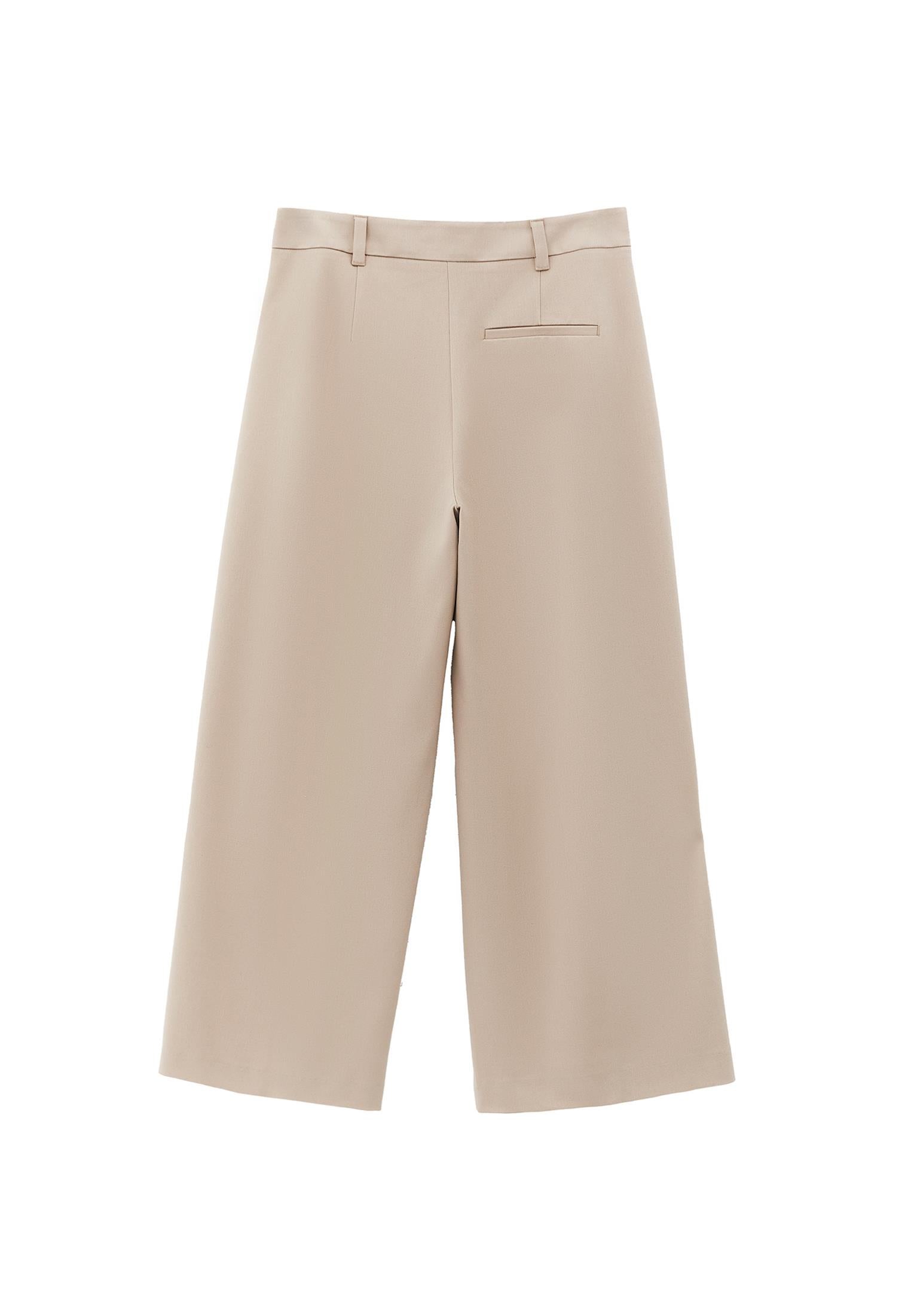 Wide Leg High Waist Pants - SIMPLY TAUPE