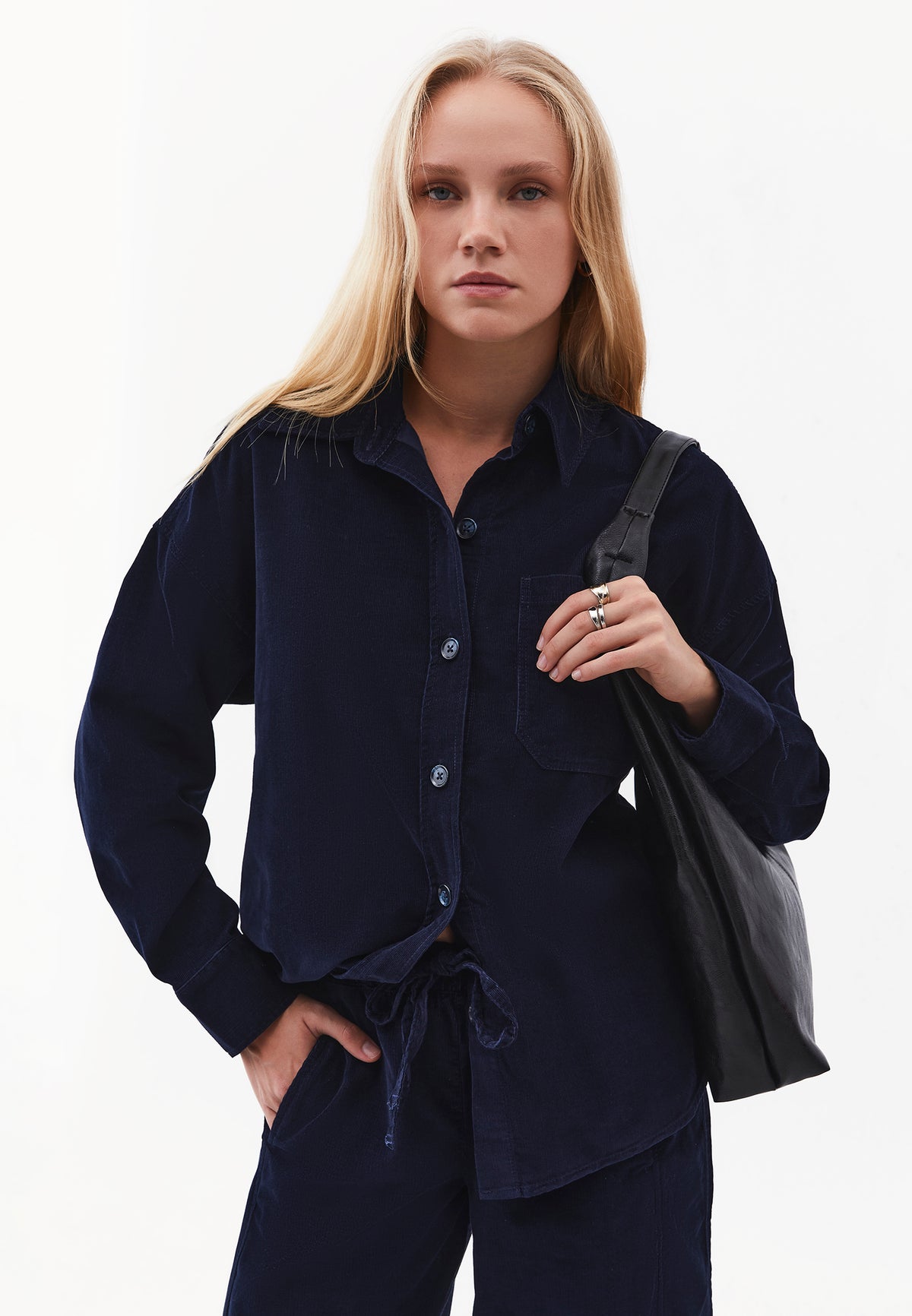 Oversize Buttoned Long Sleeve Shirt - SKY CAPTAIN