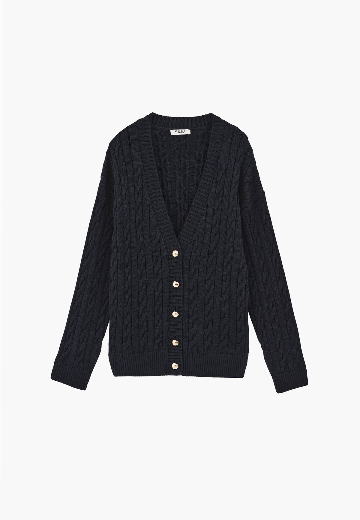 Oversized Long V Neck Cardigan - SKY CAPTAIN