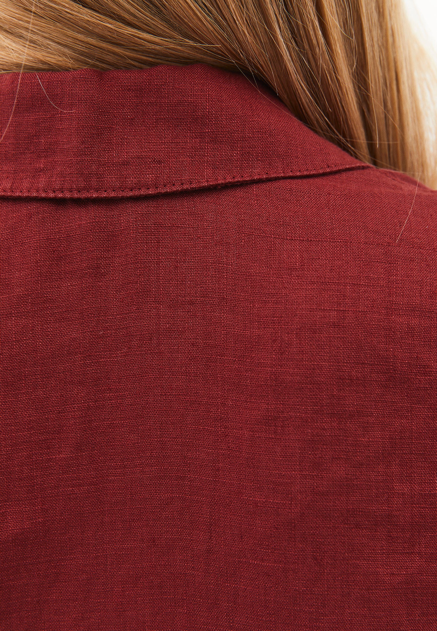 Shirt Collar Oversize Tunic Shirt - SPICED APPLE