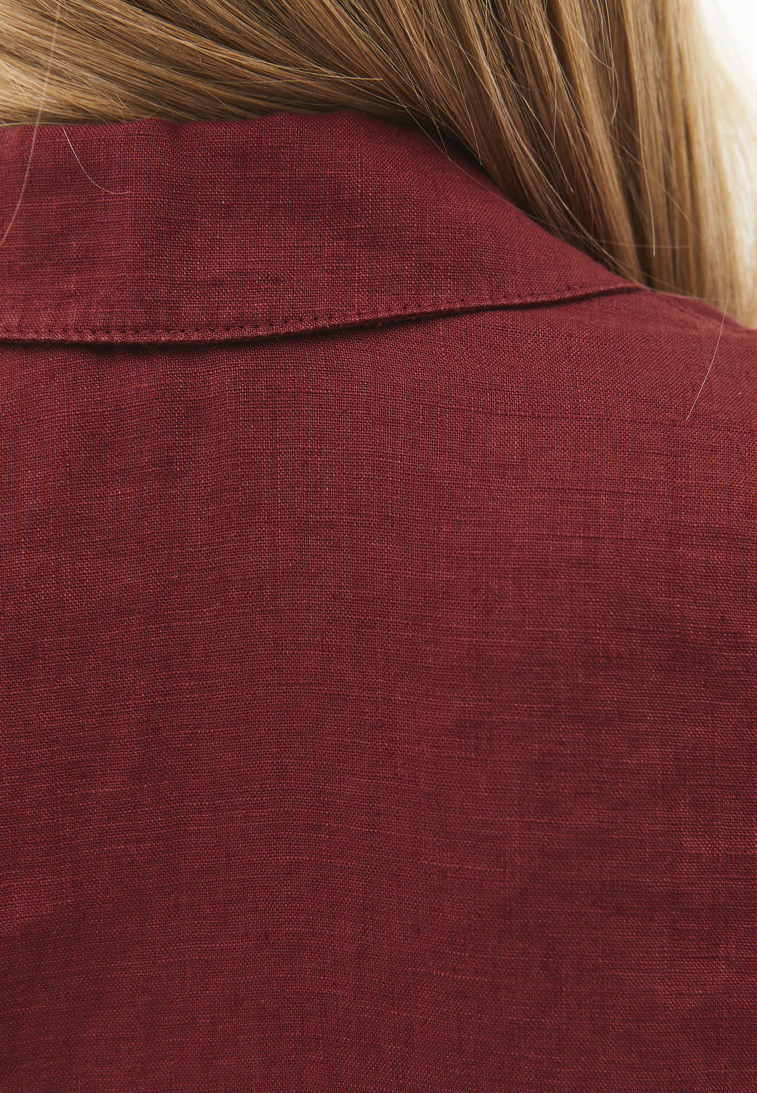 Shirt Collar Oversize Tunic Shirt - SPICED APPLE